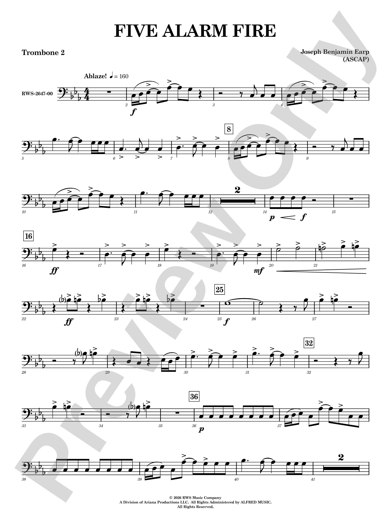 Five Alarm Fire: 2nd Trombone