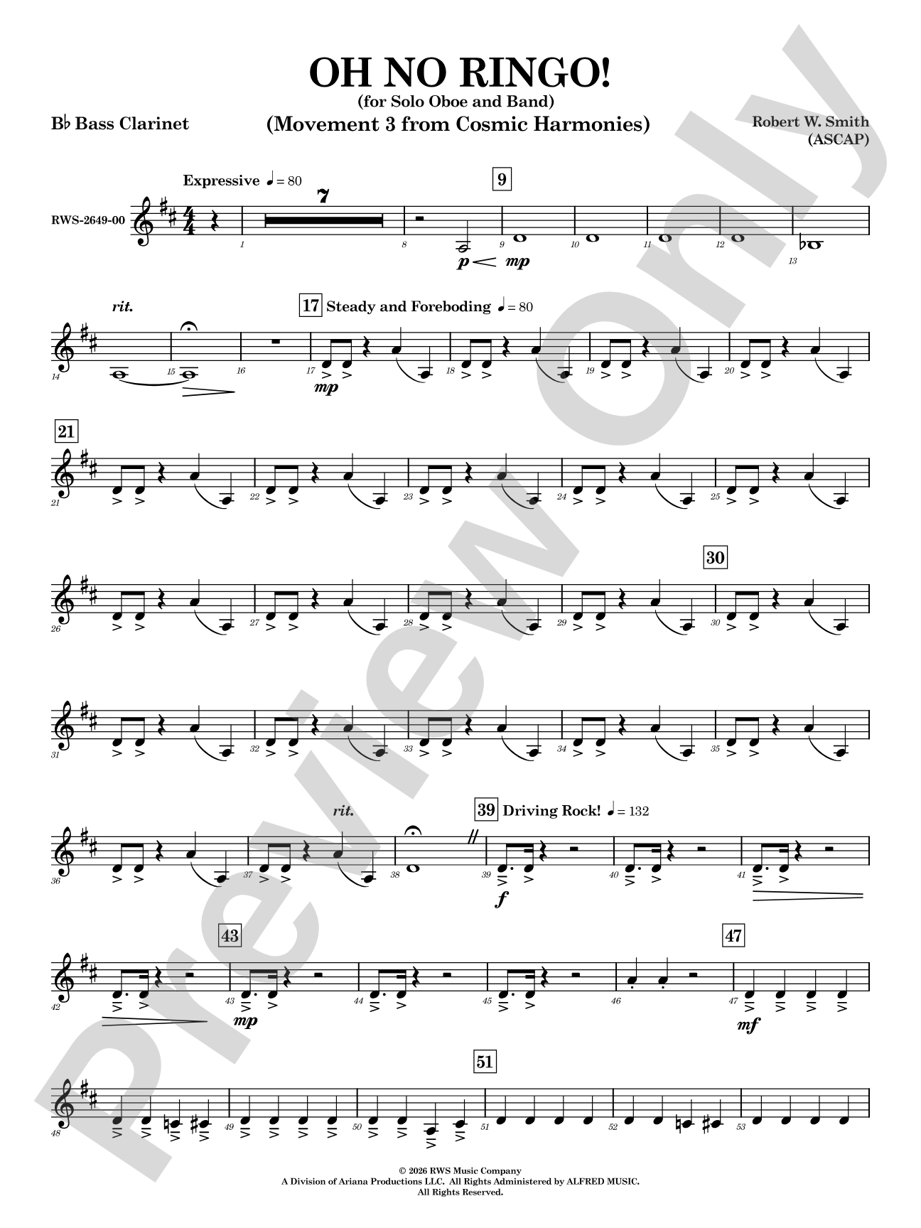 Oh No Ringo!: B-flat Bass Clarinet