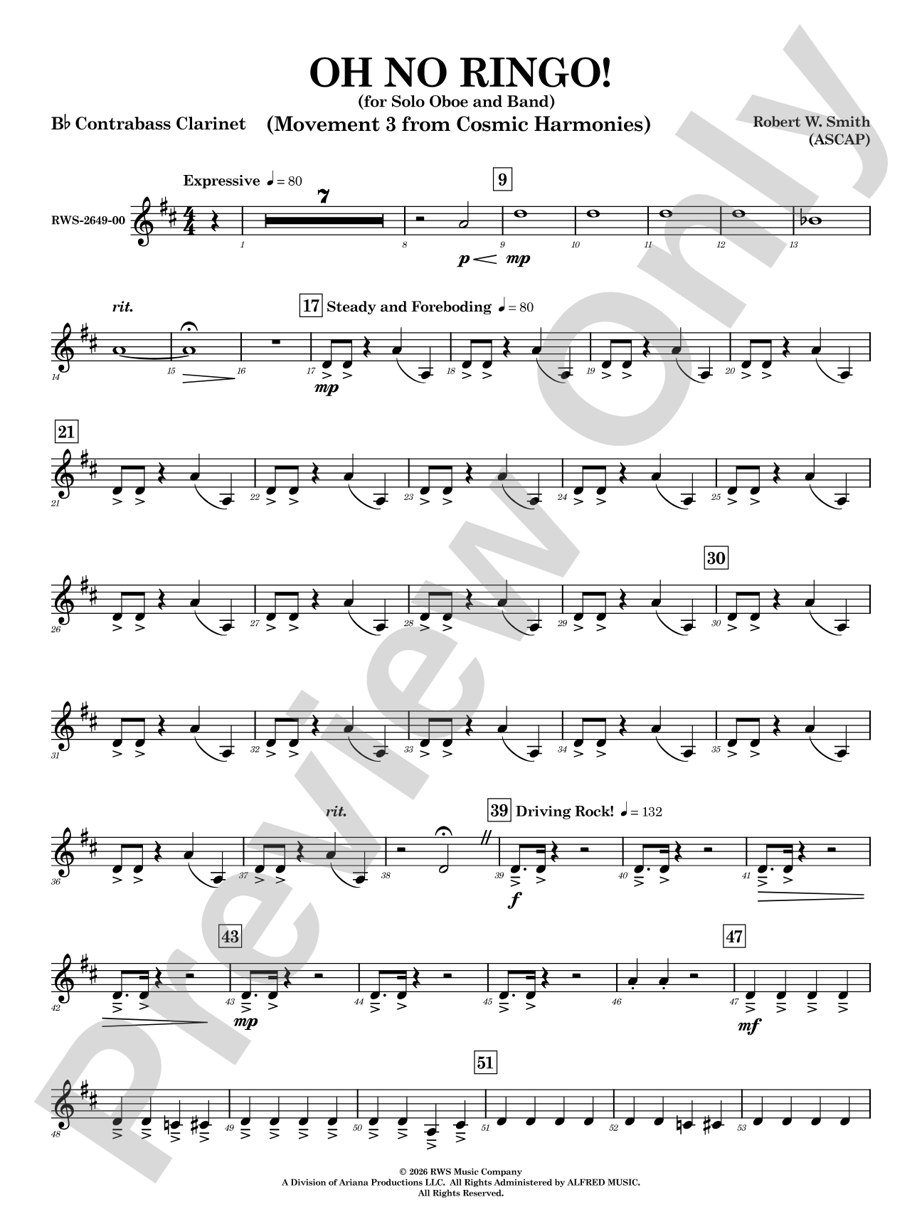 Oh No Ringo!: B-flat Contrabass Clarinet