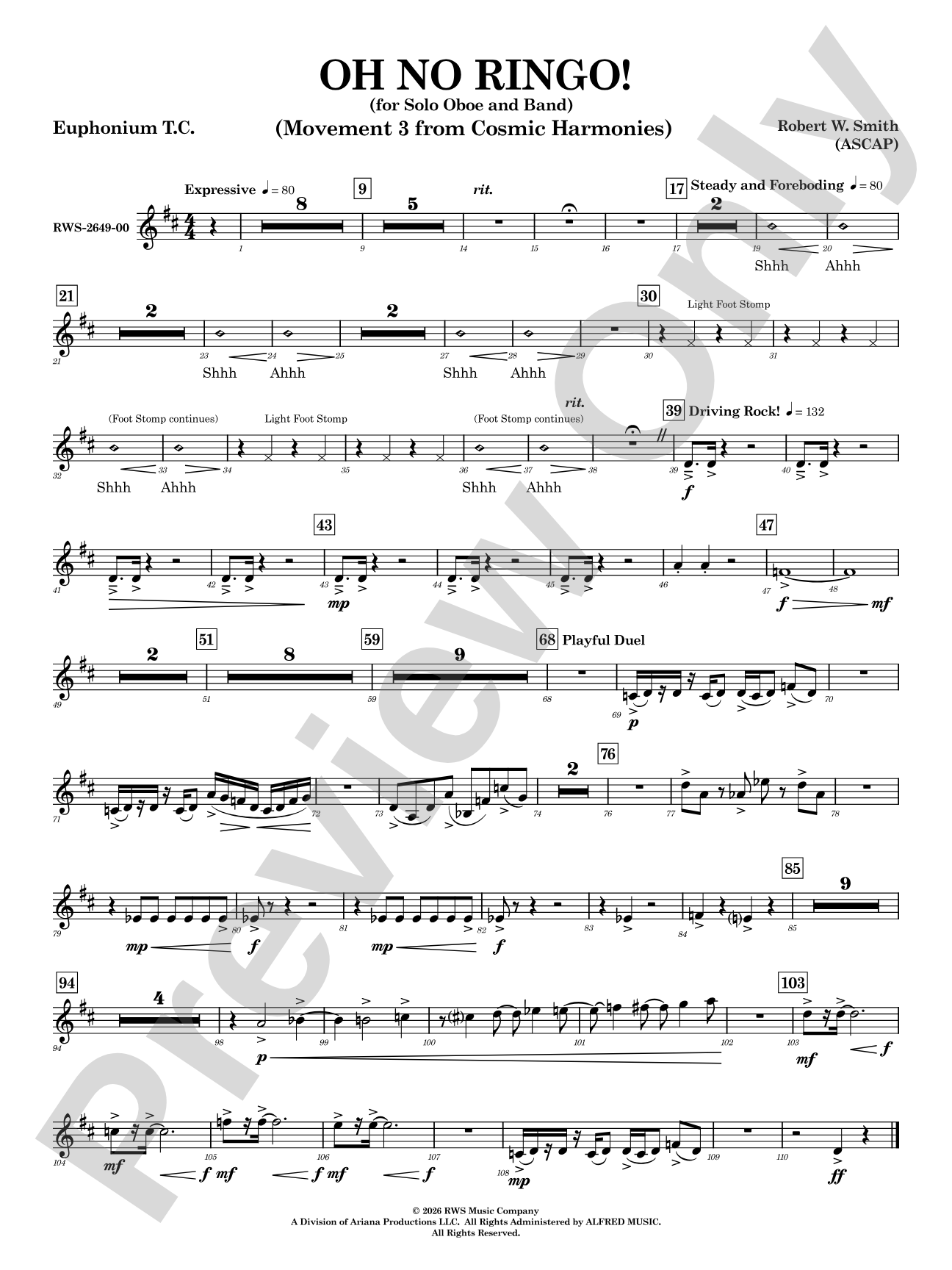 Oh No Ringo!: Baritone T.C.
