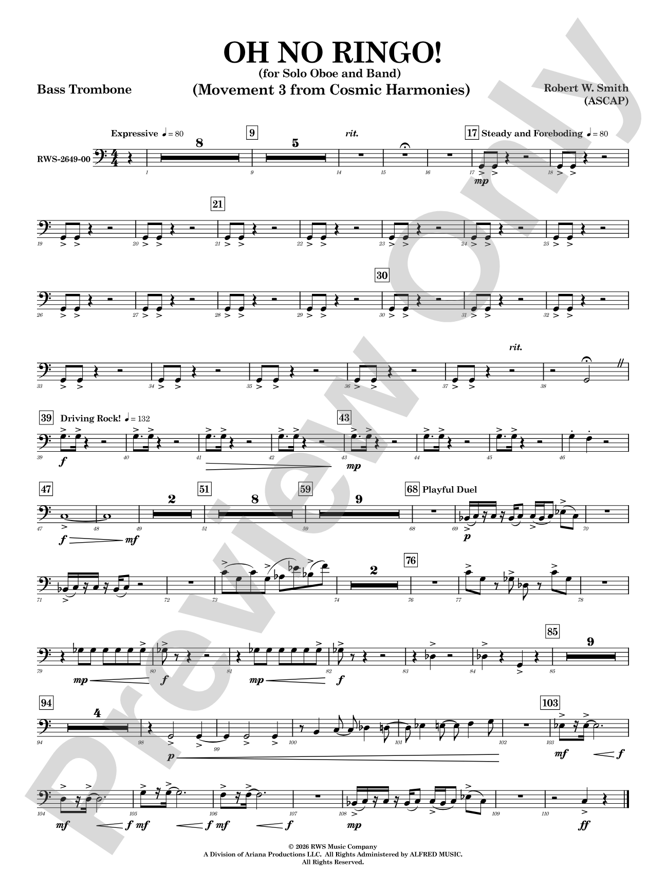 Oh No Ringo!: Bass Trombone