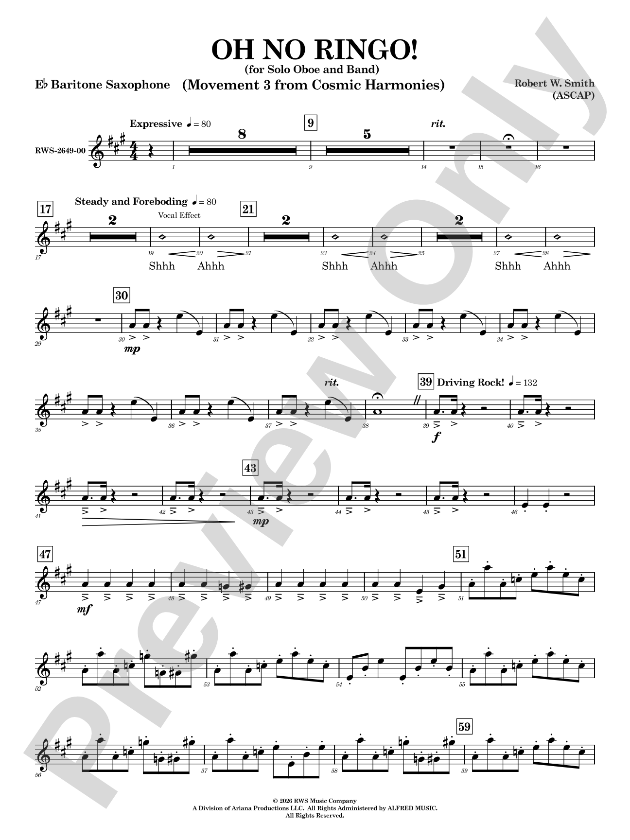 Oh No Ringo!: E-flat Baritone Saxophone