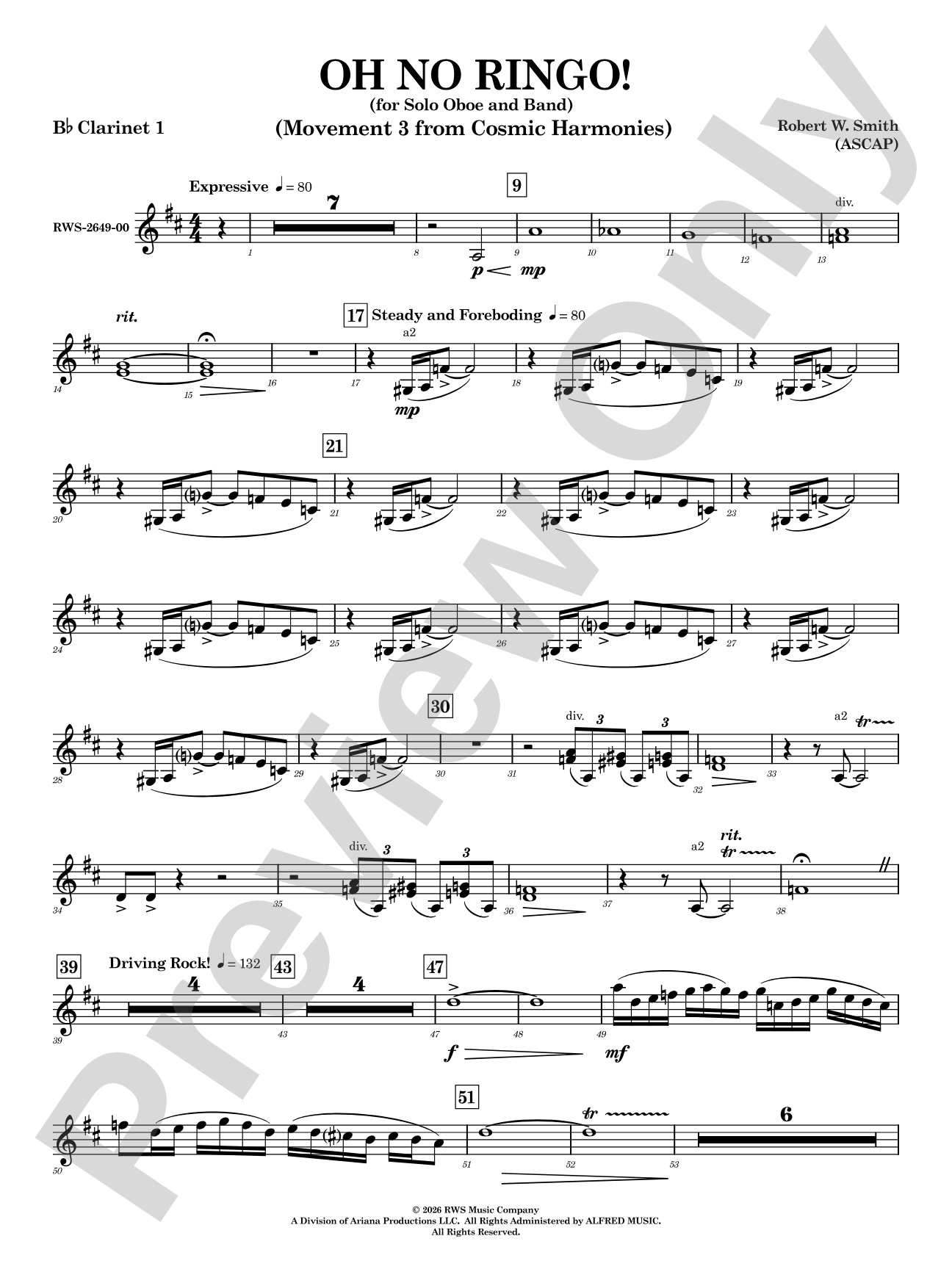 Oh No Ringo!: 1st B-flat Clarinet