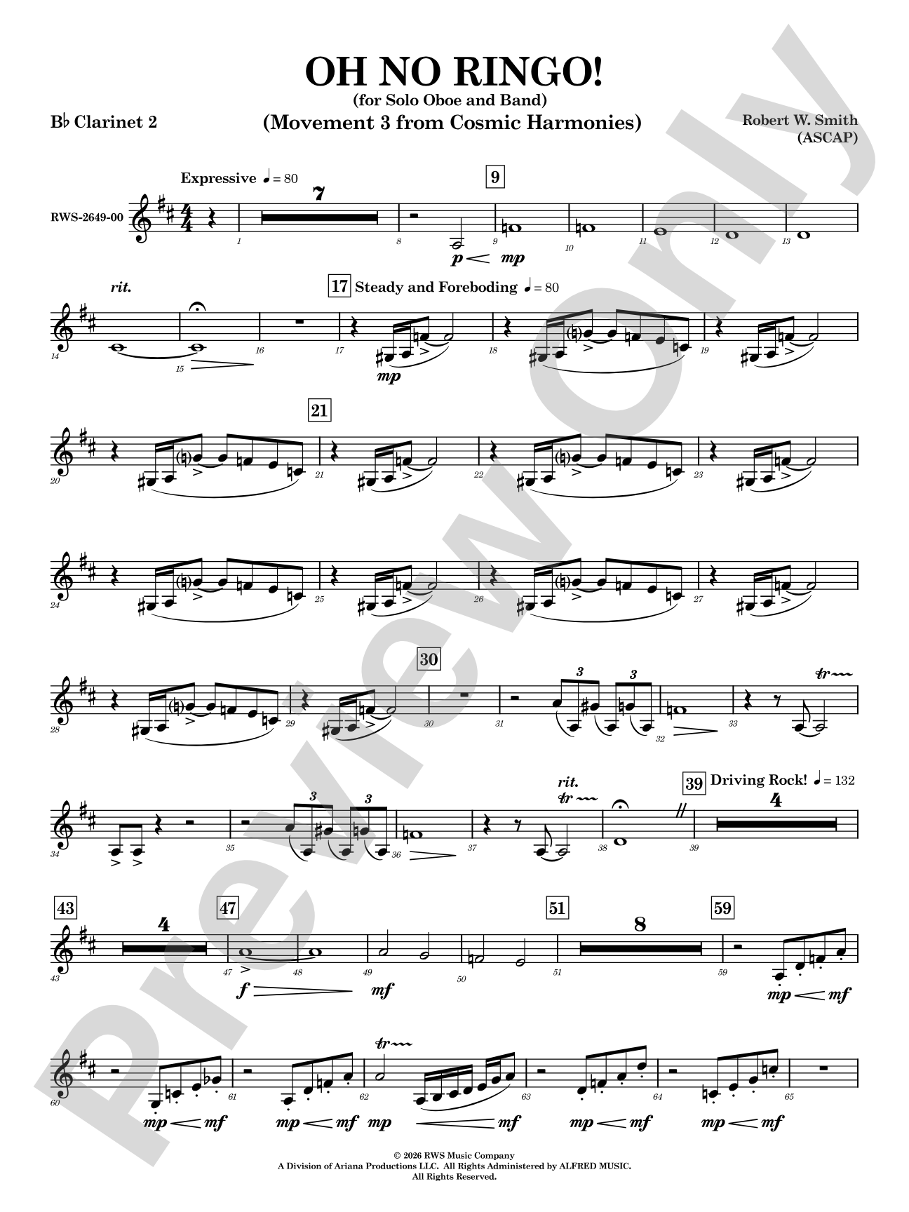 Oh No Ringo!: 2nd B-flat Clarinet