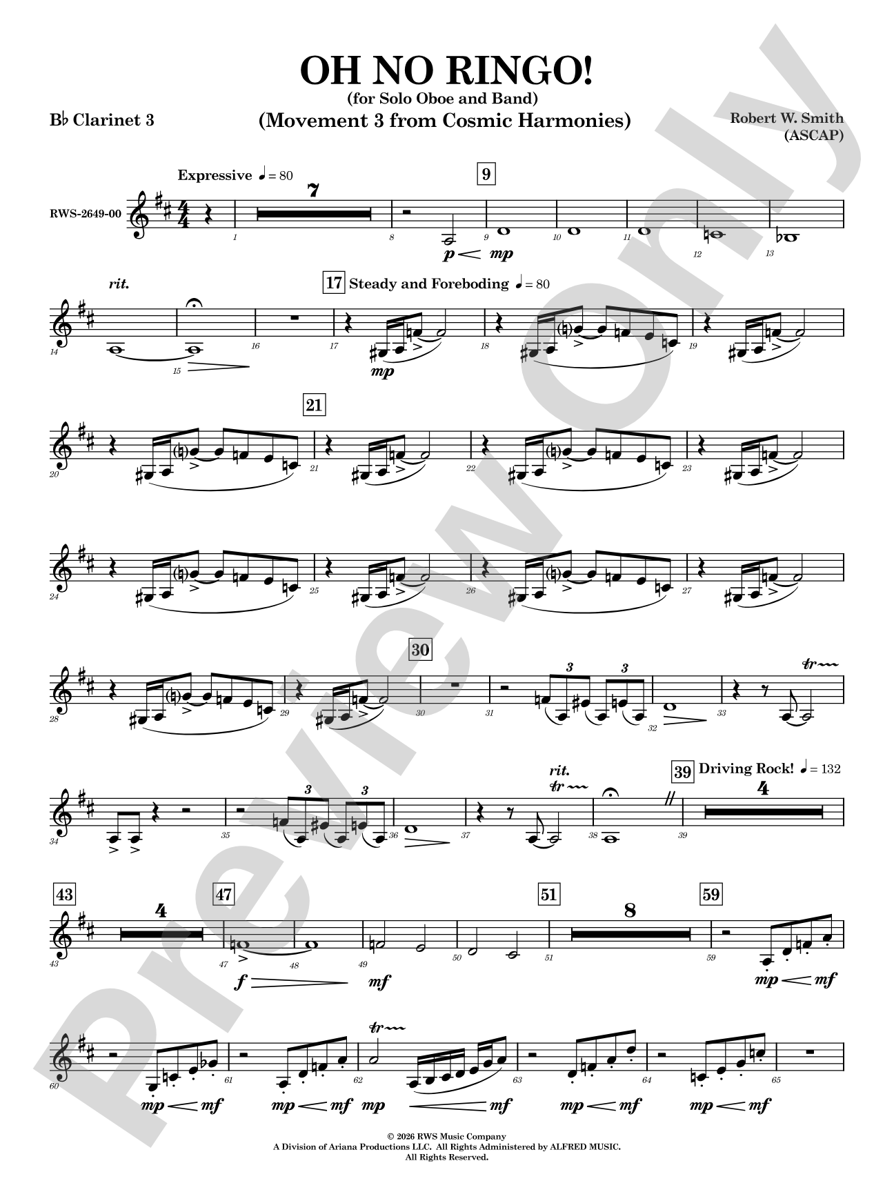 Oh No Ringo!: 3rd B-flat Clarinet