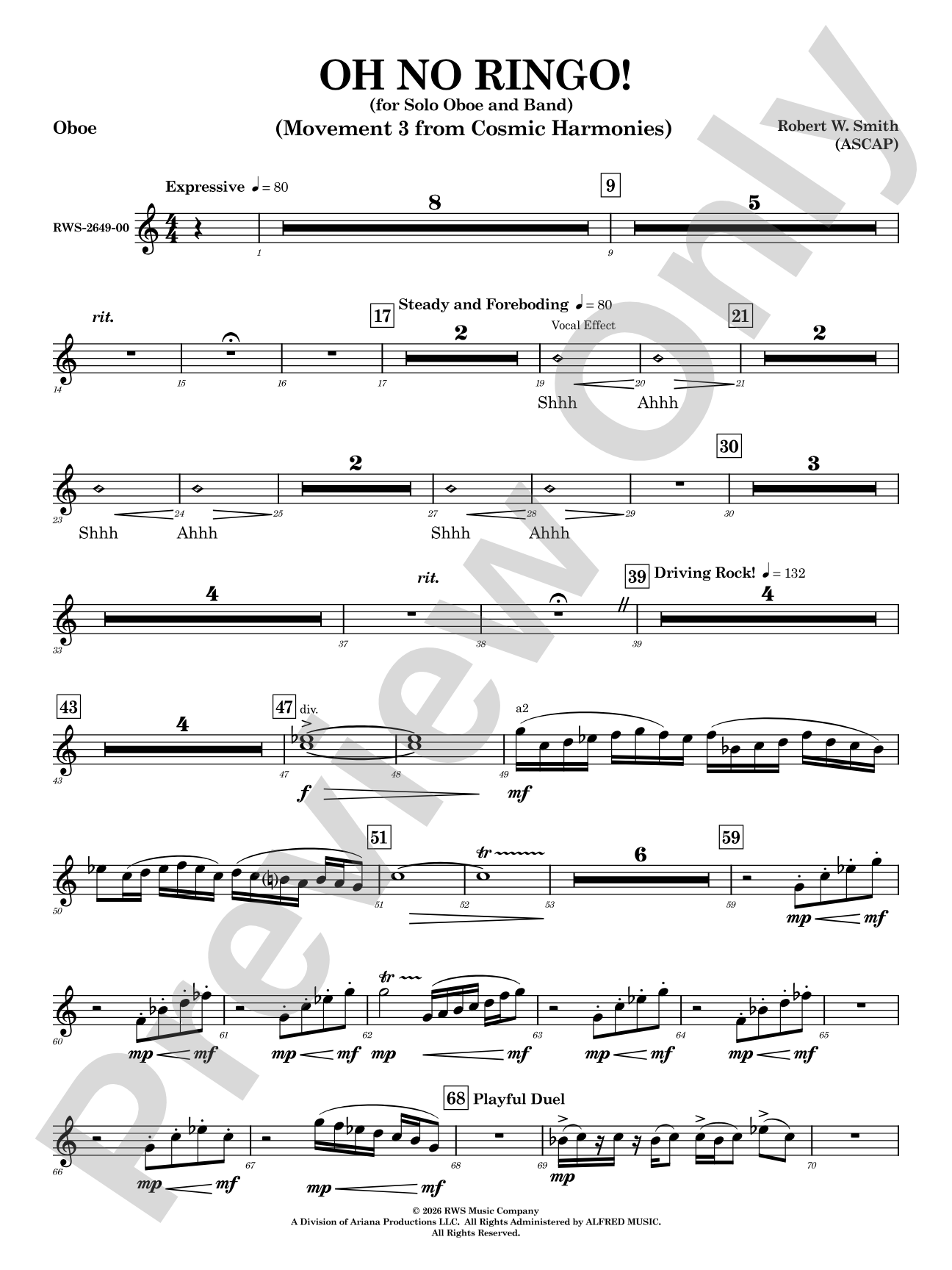 Oh No Ringo!: Oboe