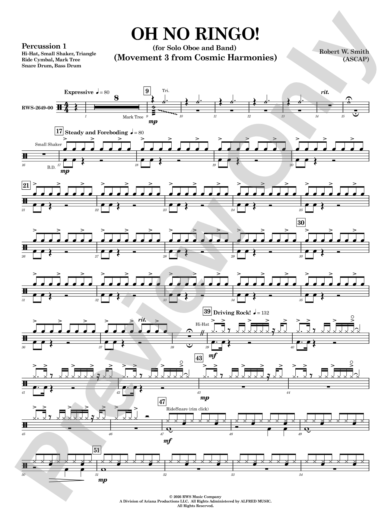 Oh No Ringo!: 1st Percussion