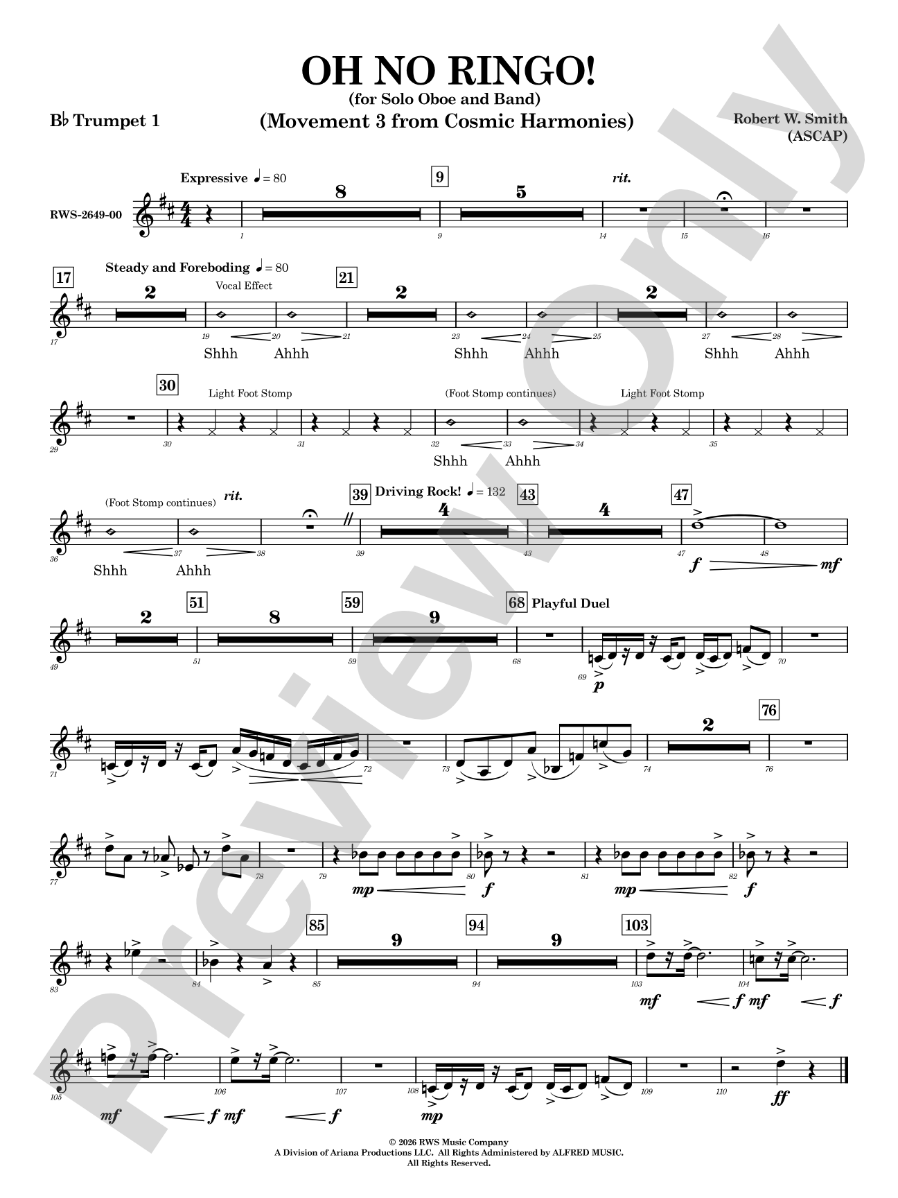 Oh No Ringo!: 1st B-flat Trumpet