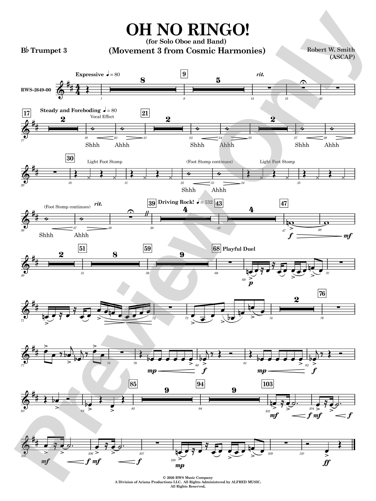 Oh No Ringo!: 3rd B-flat Trumpet