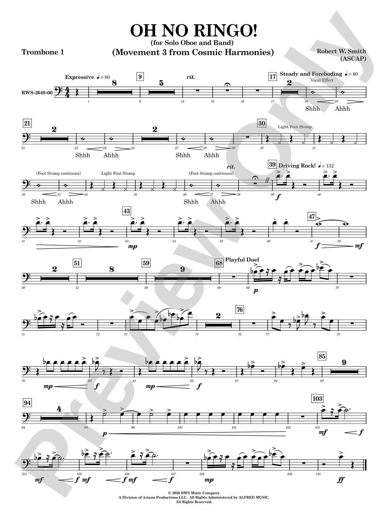 Oh No Ringo!: 1st Trombone