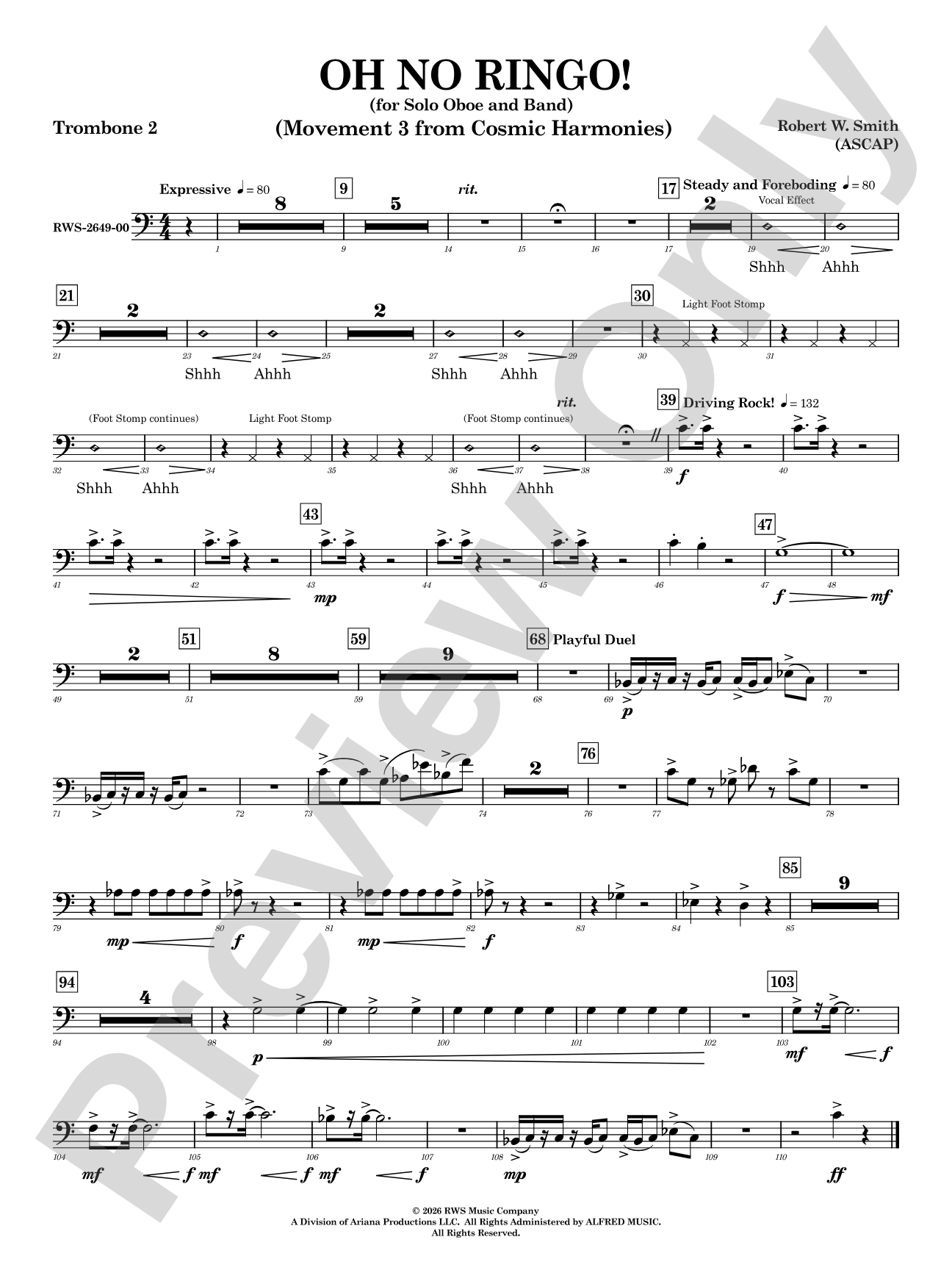 Oh No Ringo!: 2nd Trombone