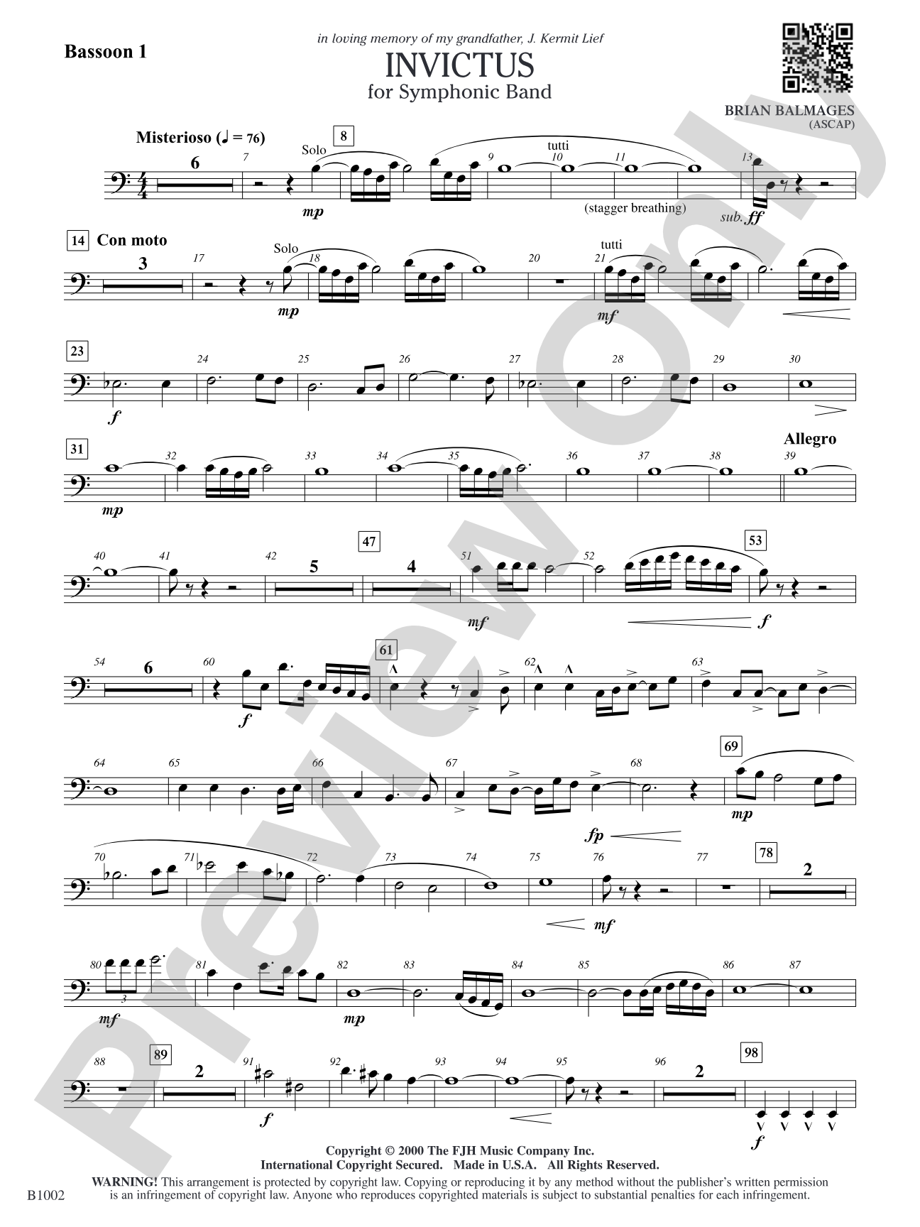 Invictus: Bassoon 1