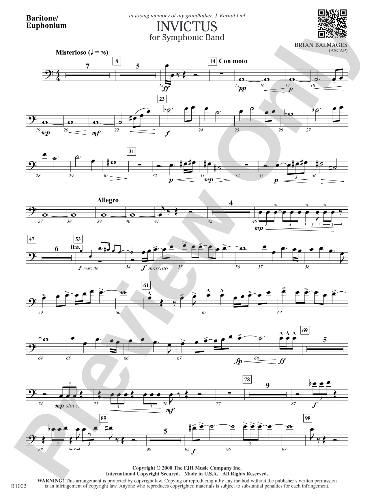 Invictus: Baritone/Euphonium