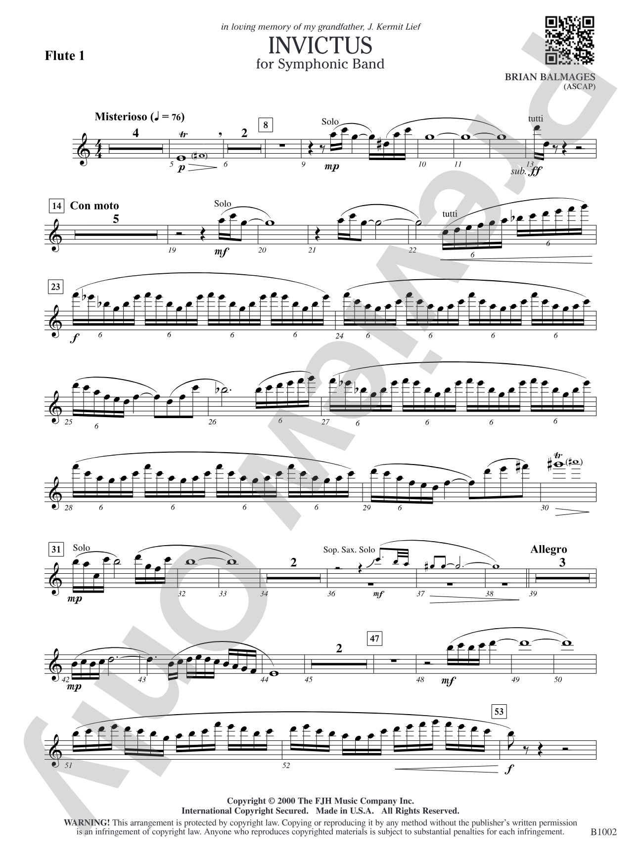 Invictus: Flute 1