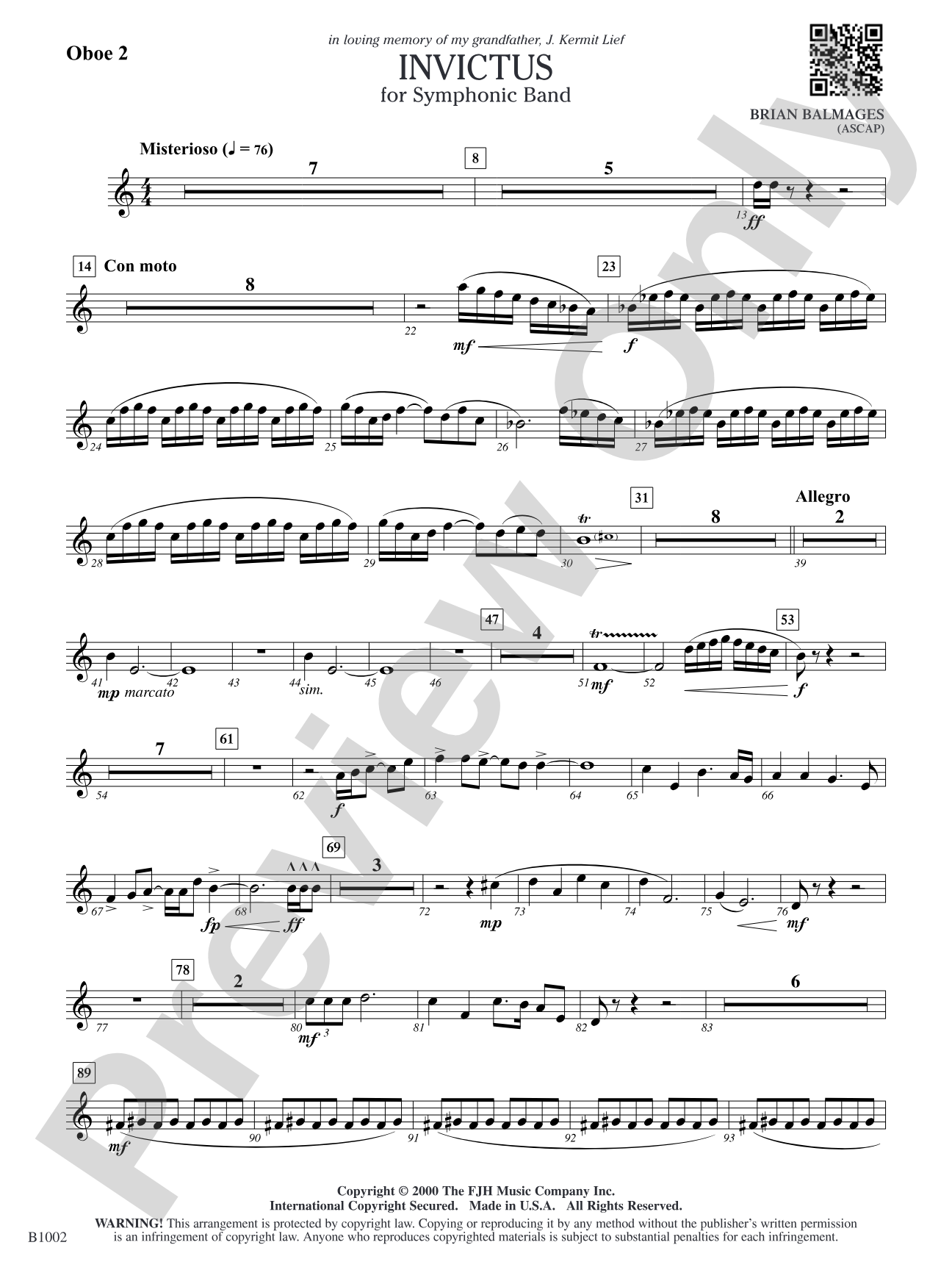 Invictus: Oboe 2