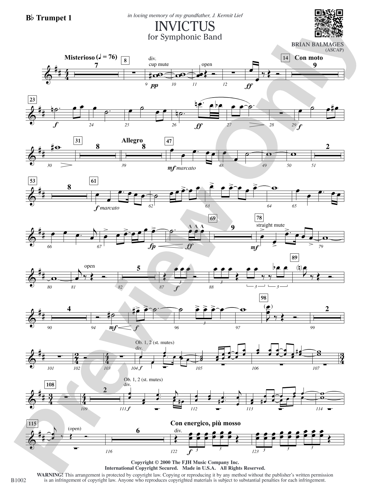 Invictus: B-flat Trumpet 1