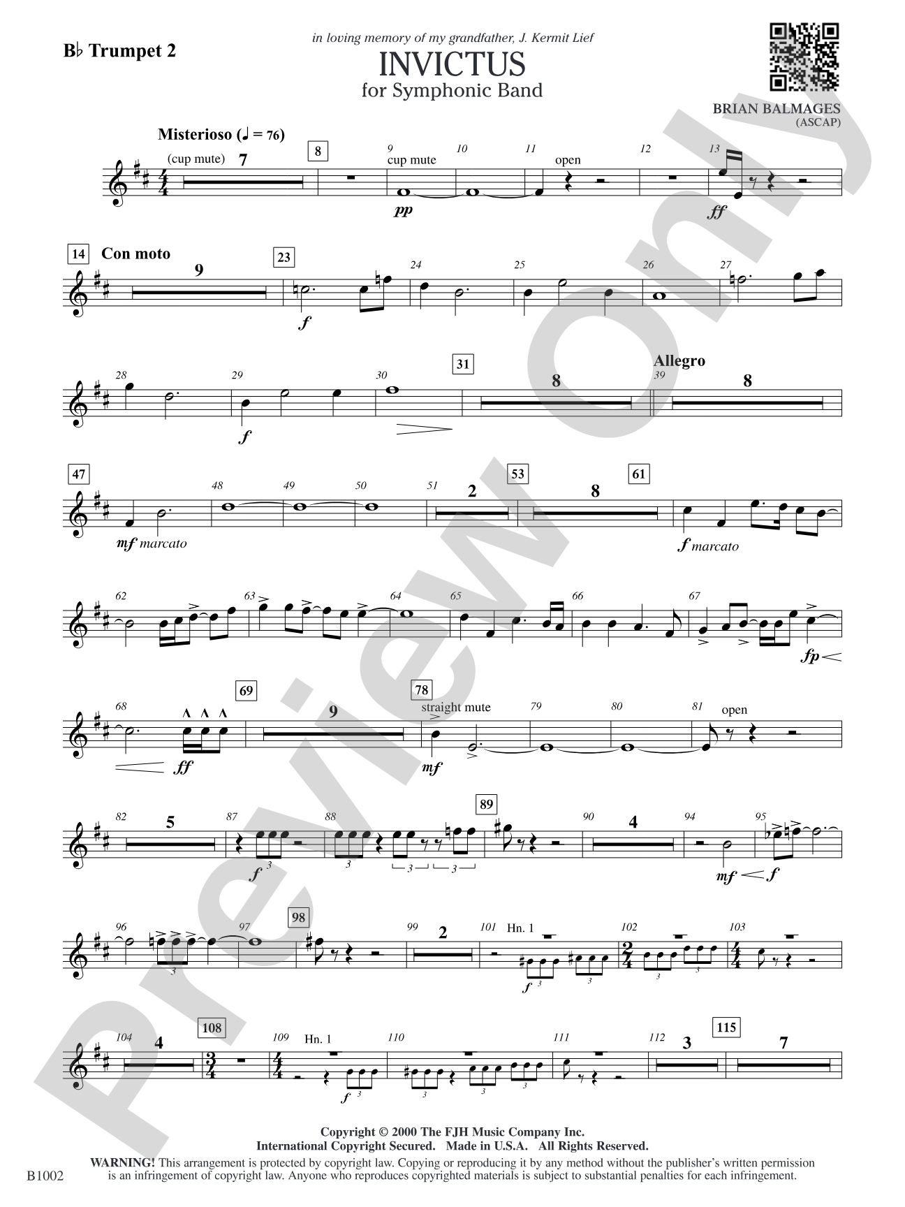 Invictus: B-flat Trumpet 2