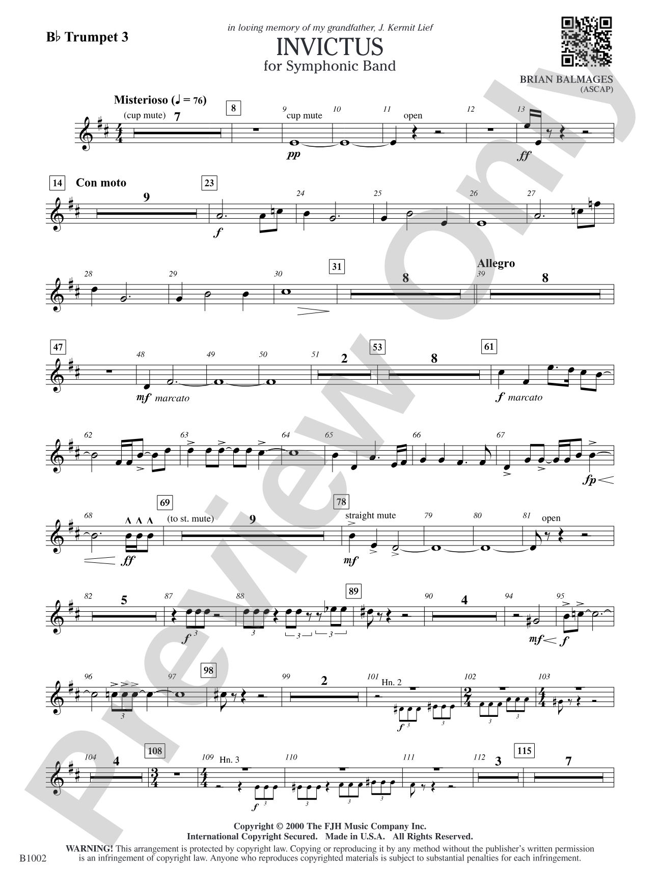 Invictus: B-flat Trumpet 3