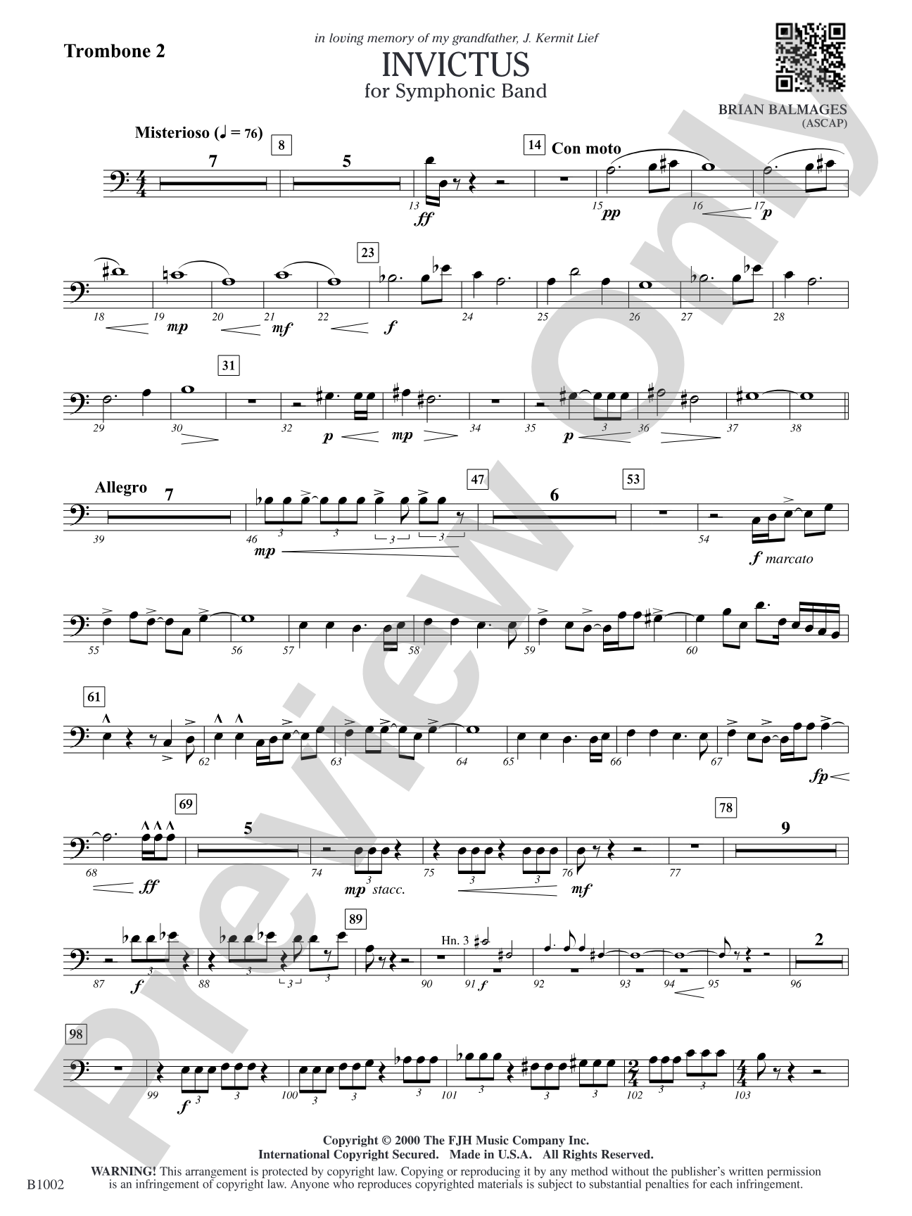 Invictus: Trombone 2