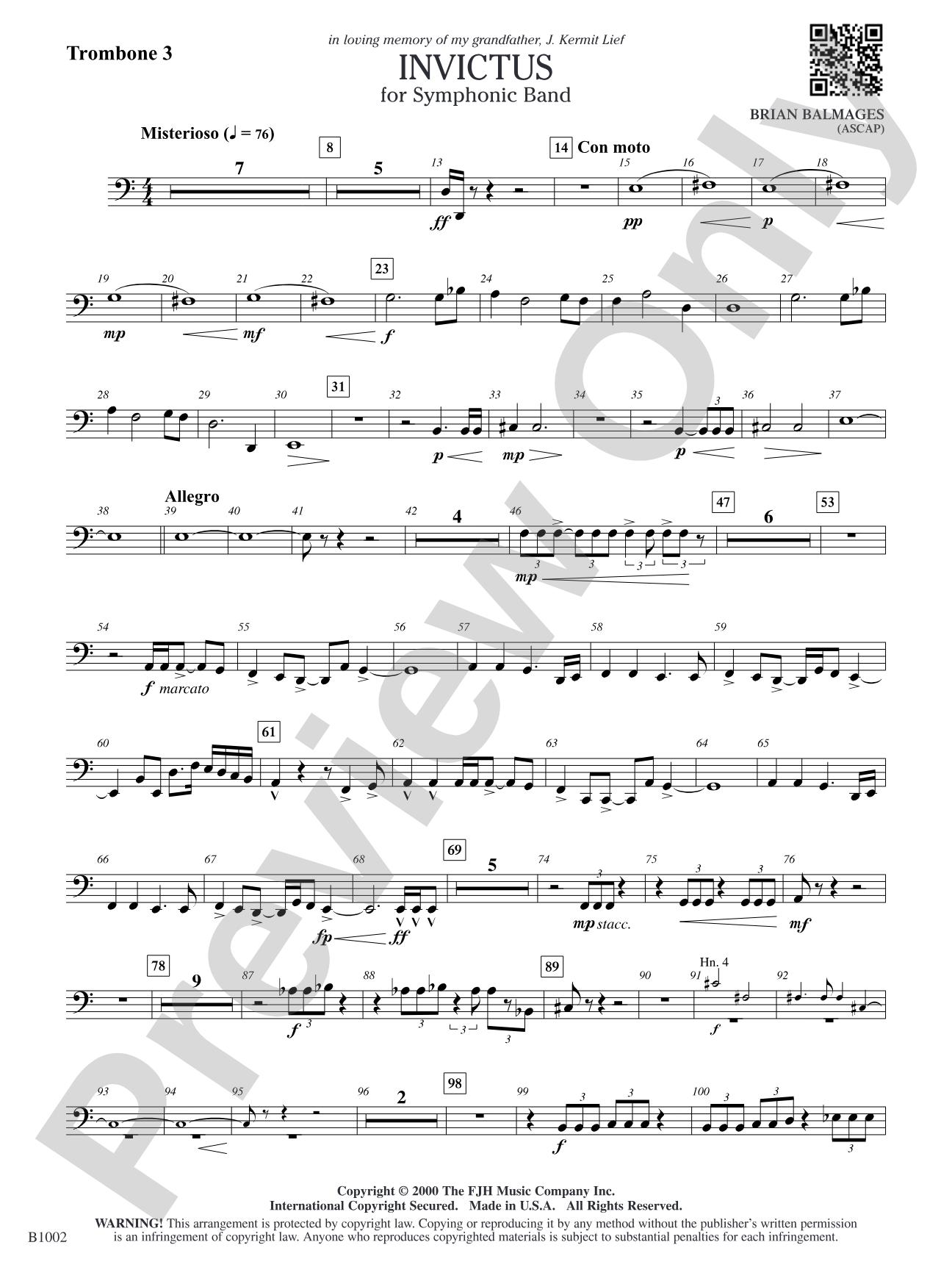 Invictus: Trombone 3