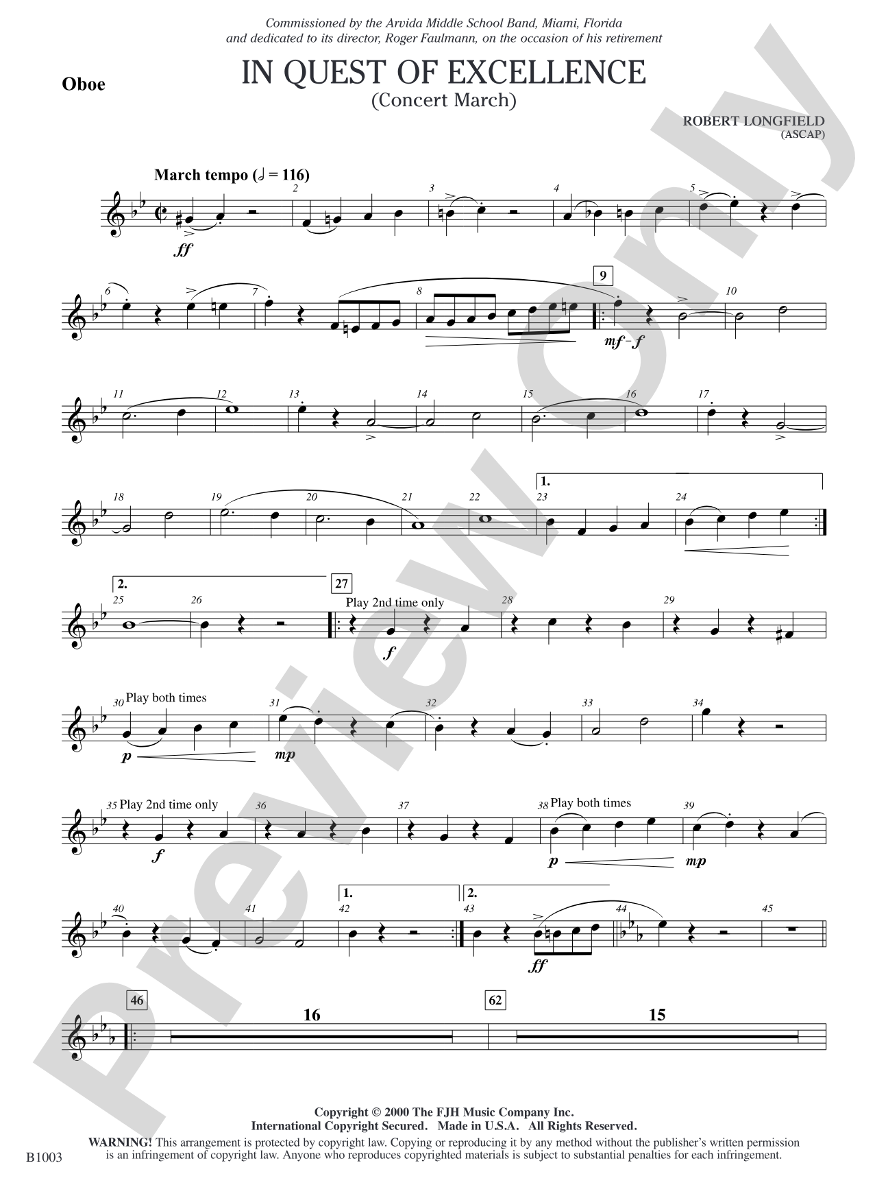 In Quest of Excellence: Oboe