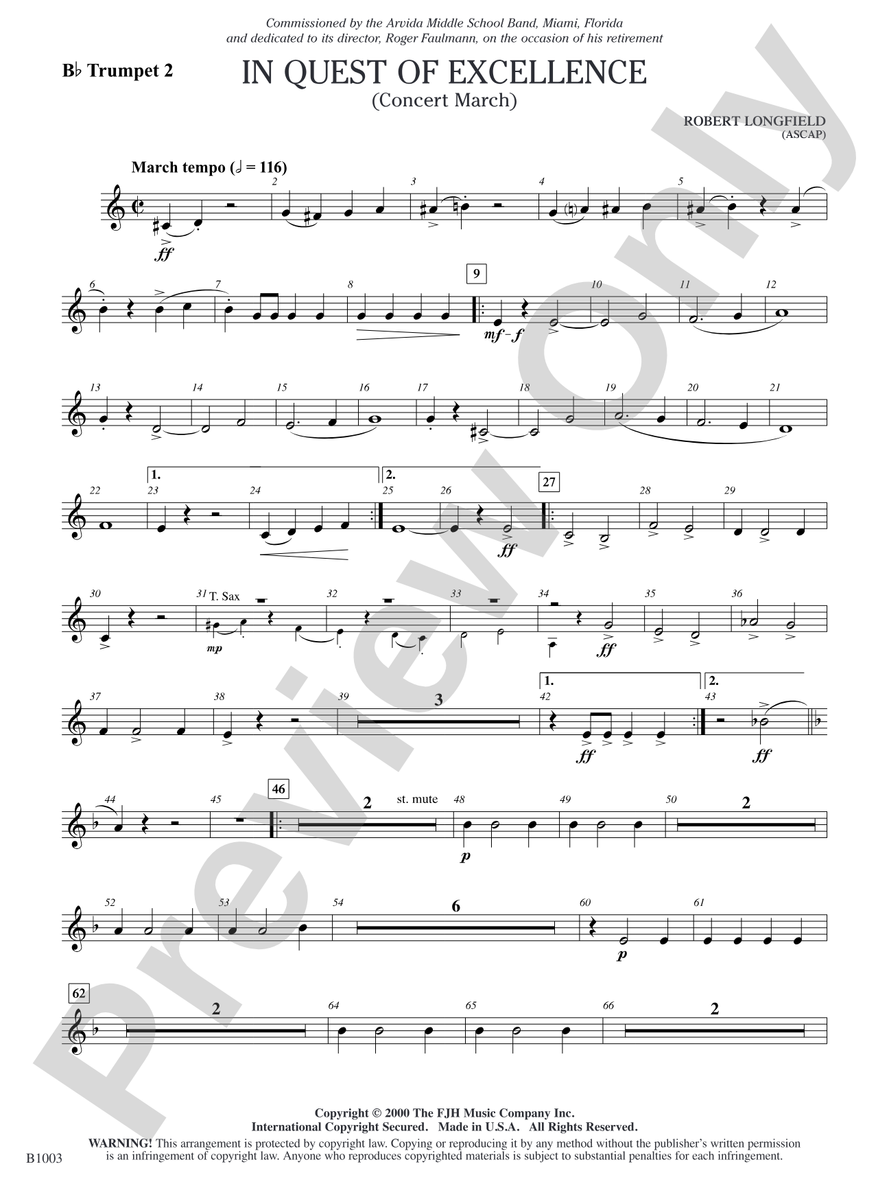 In Quest of Excellence: B-flat Trumpet 2