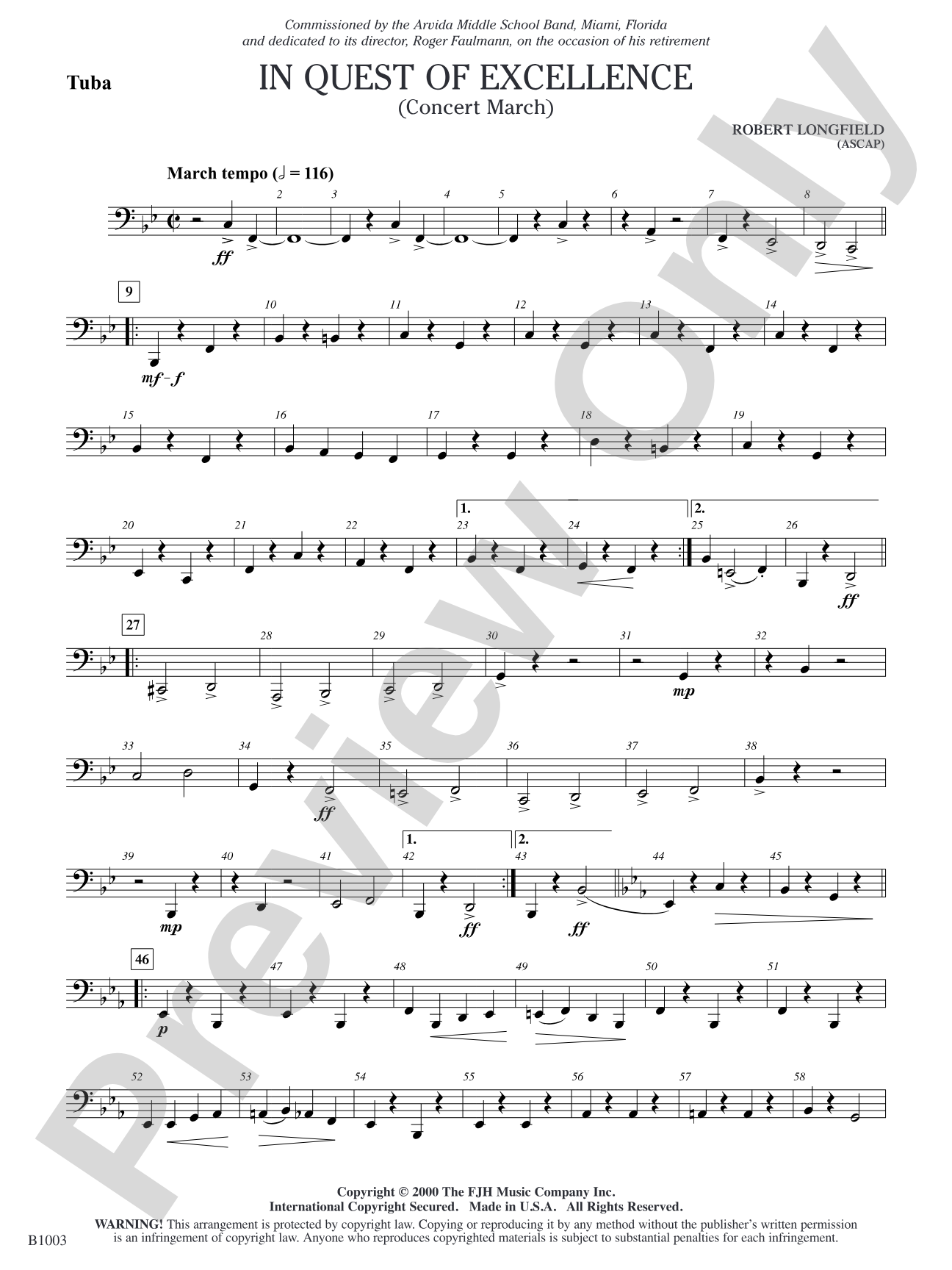 In Quest of Excellence: Tuba