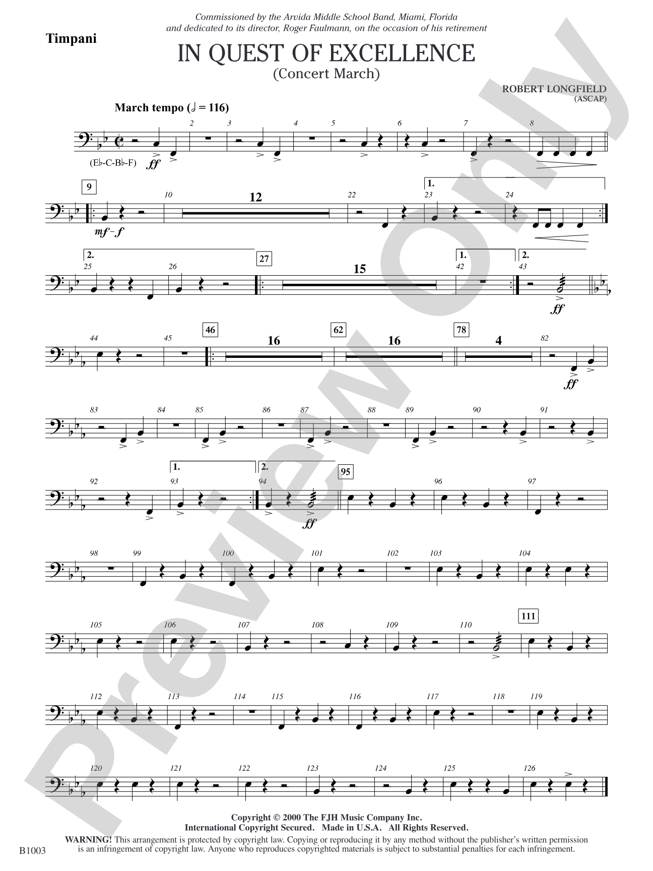 In Quest of Excellence: Timpani