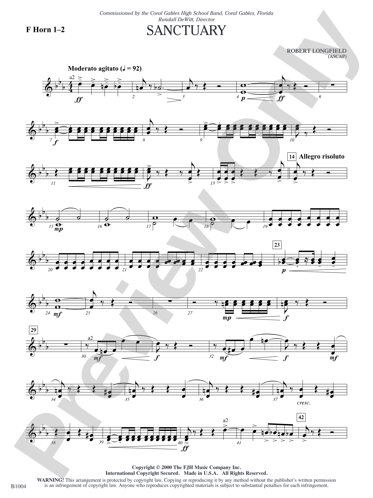 Sanctuary: F Horn 1-2