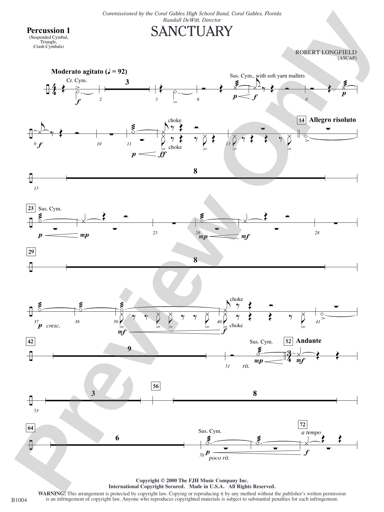 Sanctuary: Percussion 1