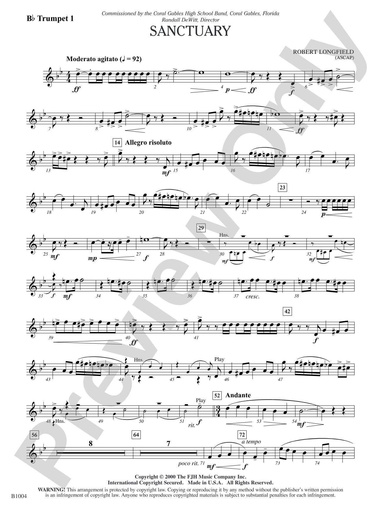 Sanctuary: B-flat Trumpet 1