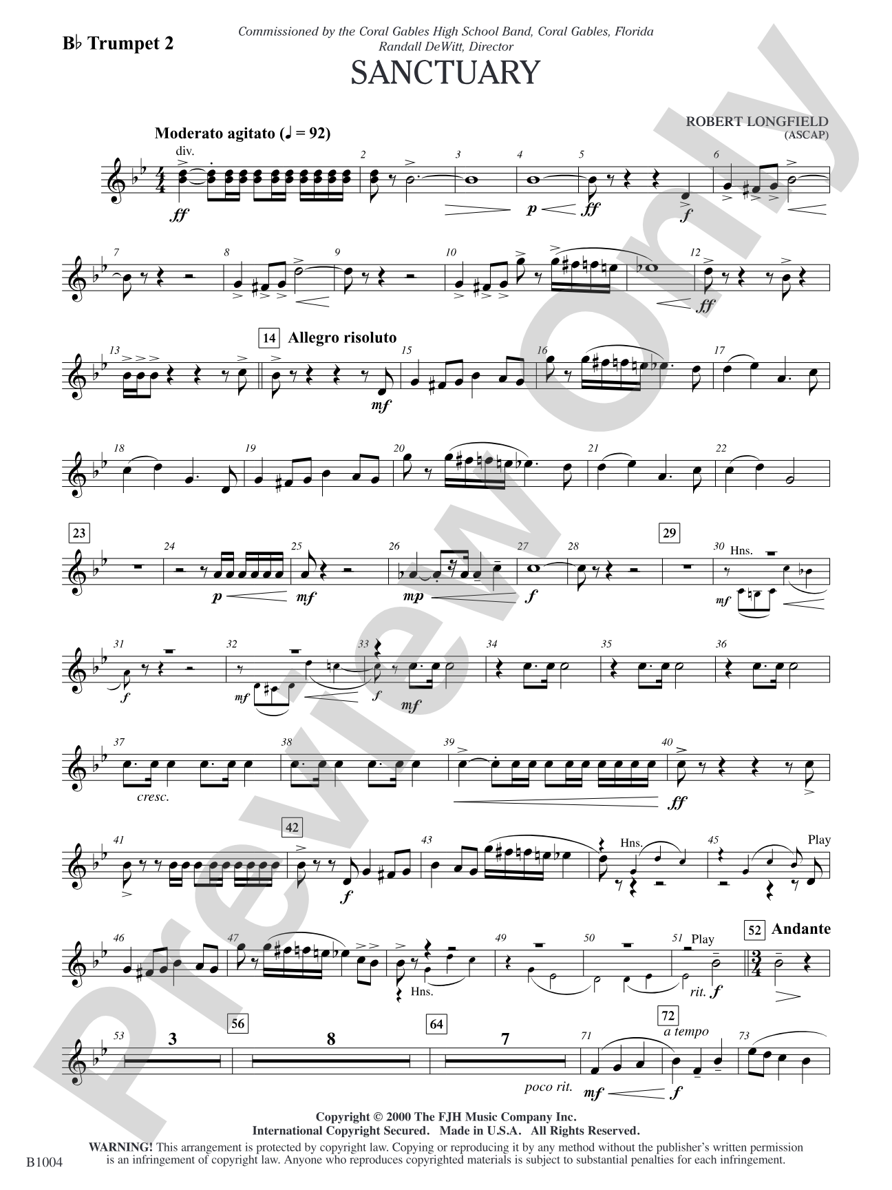 Sanctuary: B-flat Trumpet 2