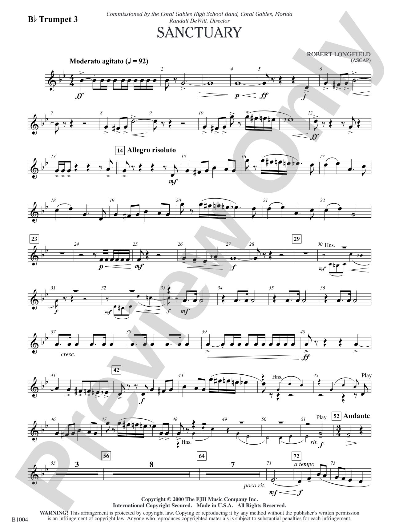 Sanctuary: B-flat Trumpet 3