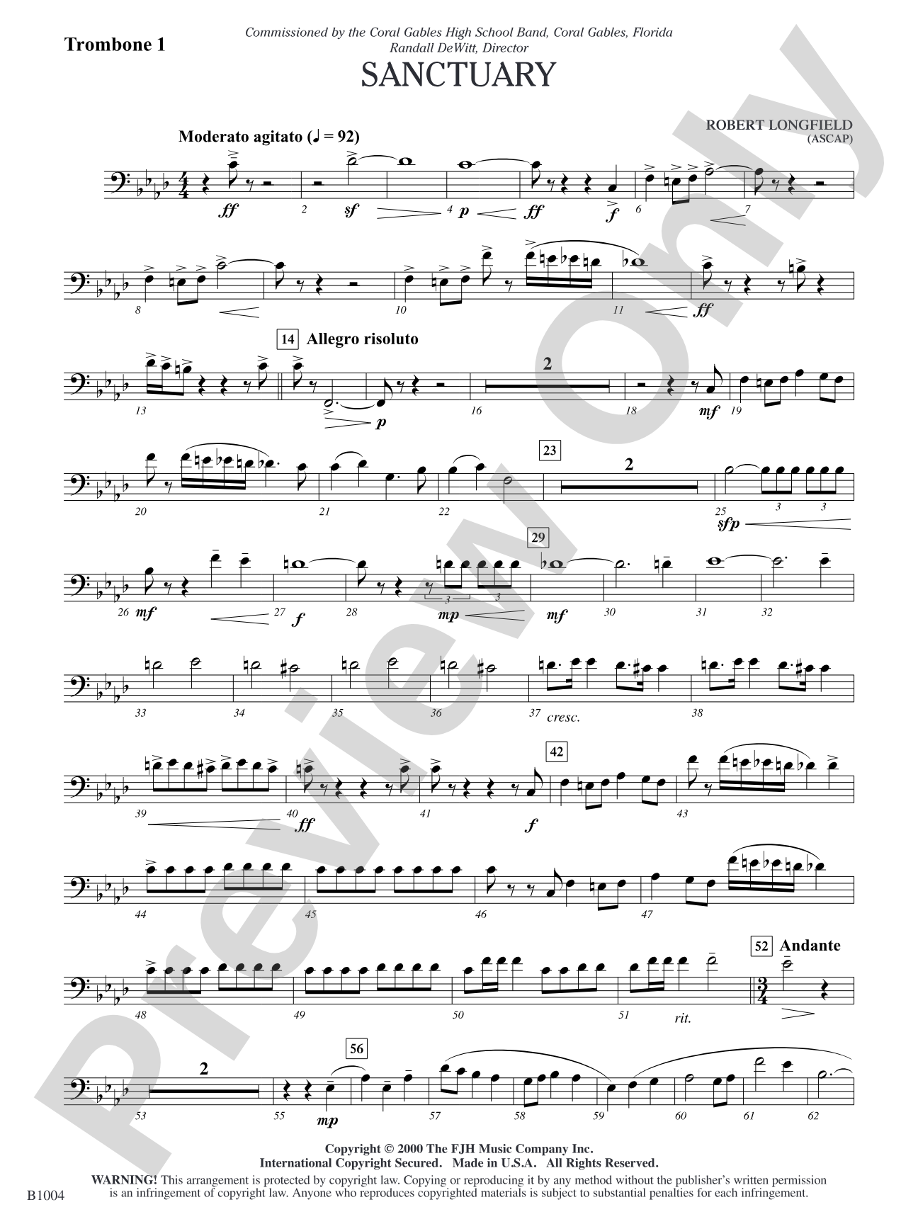 Sanctuary: Trombone 1