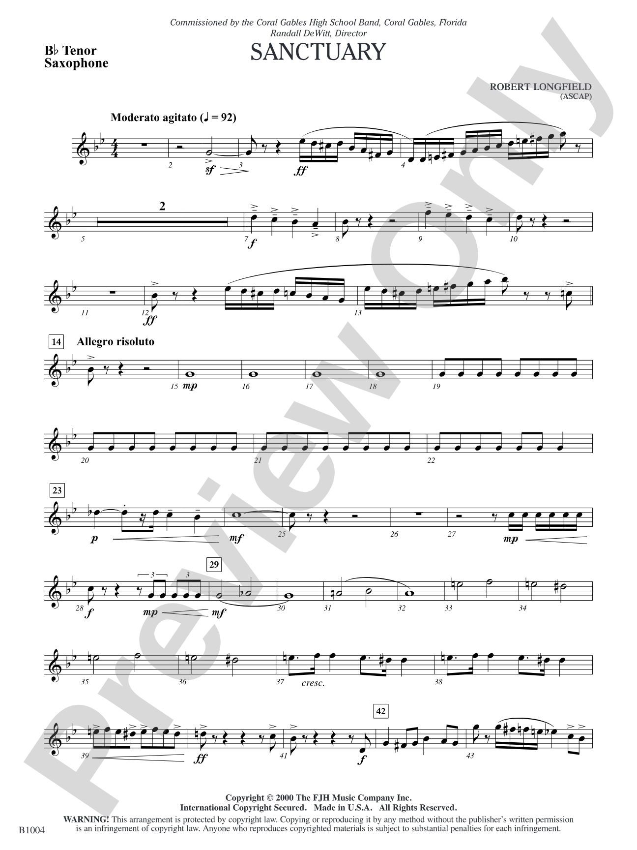 Sanctuary: B-flat Tenor Saxophone