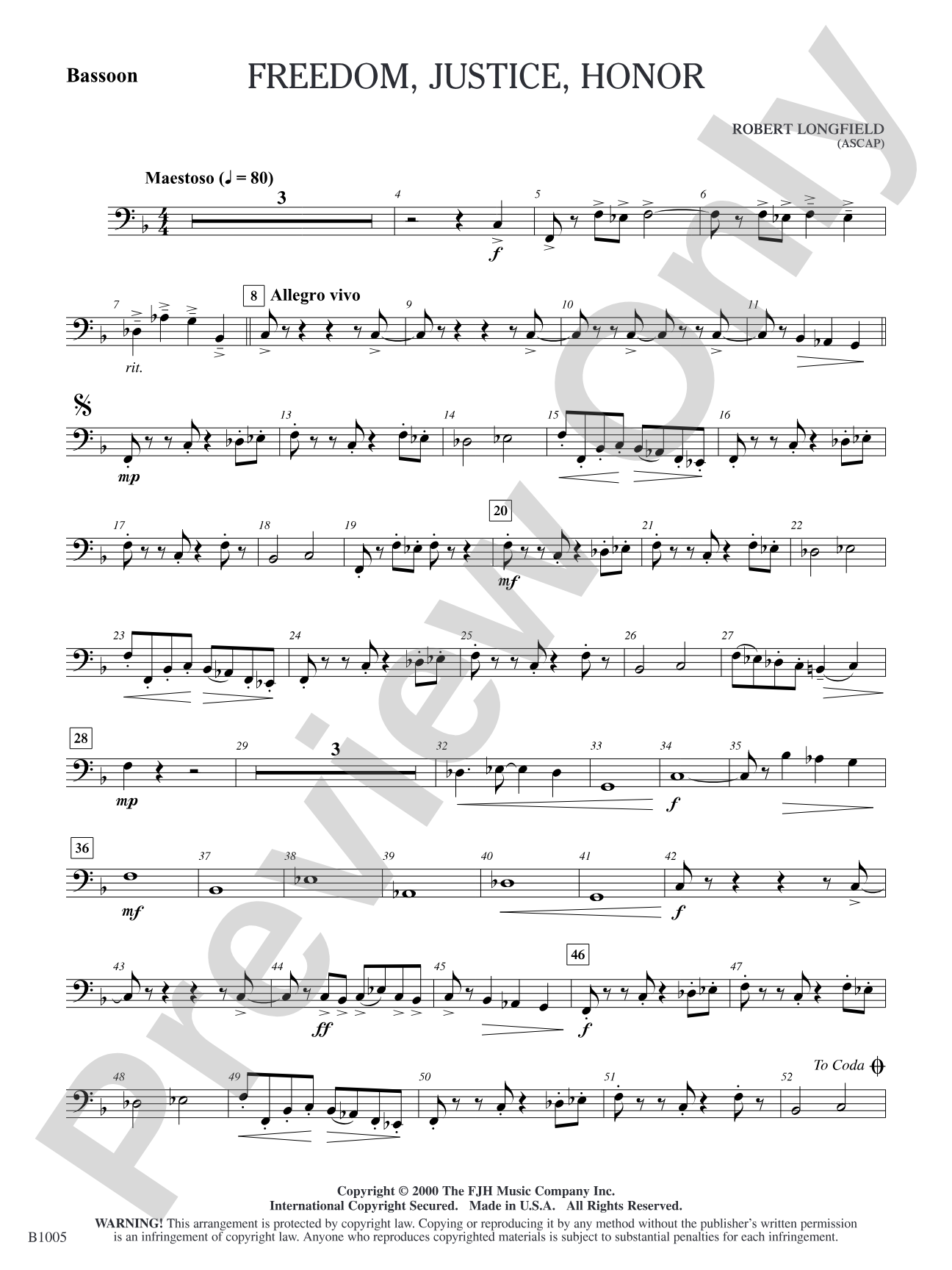 Freedom, Justice, Honor: Bassoon