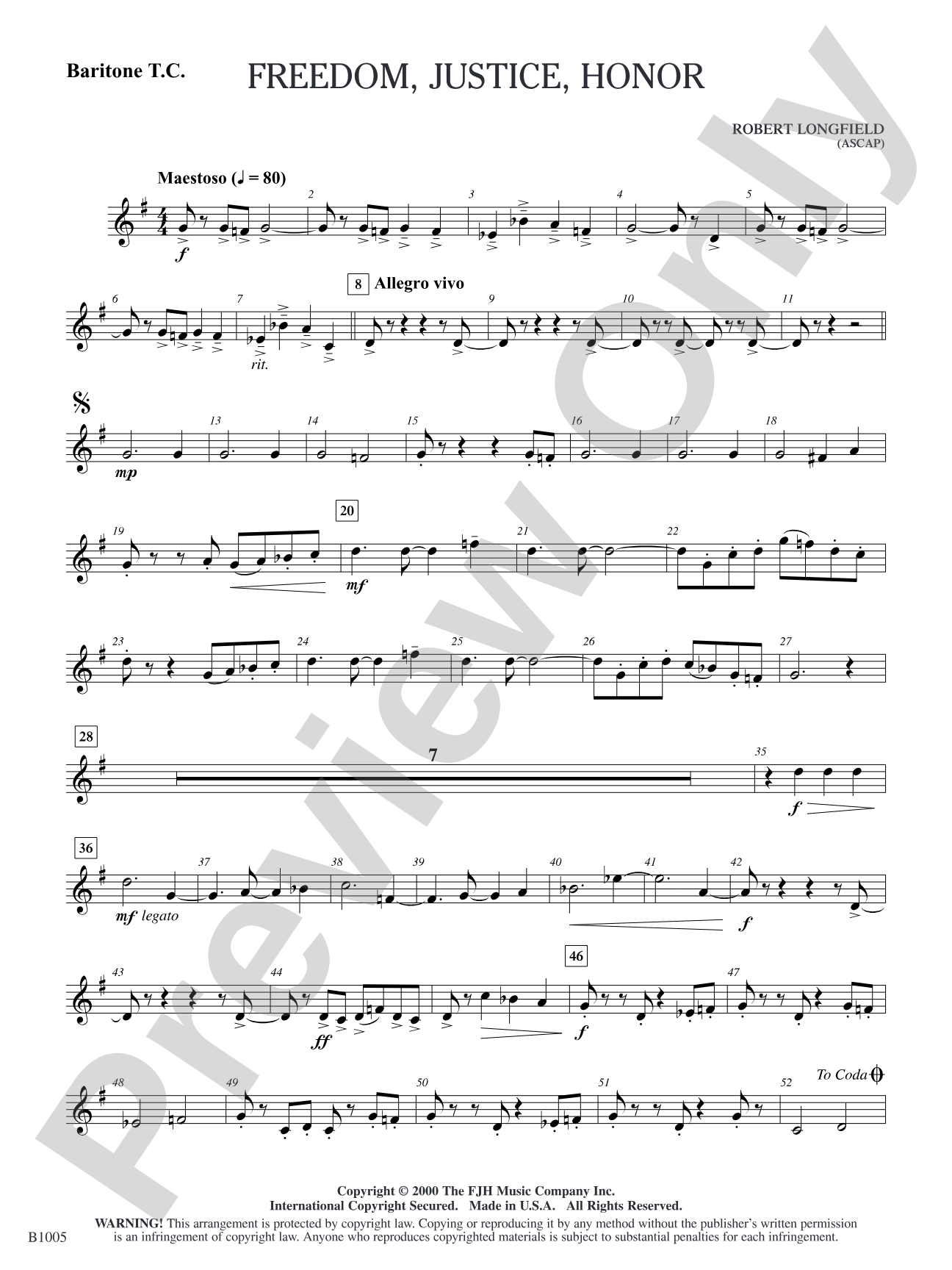 Freedom, Justice, Honor: Baritone T.C.
