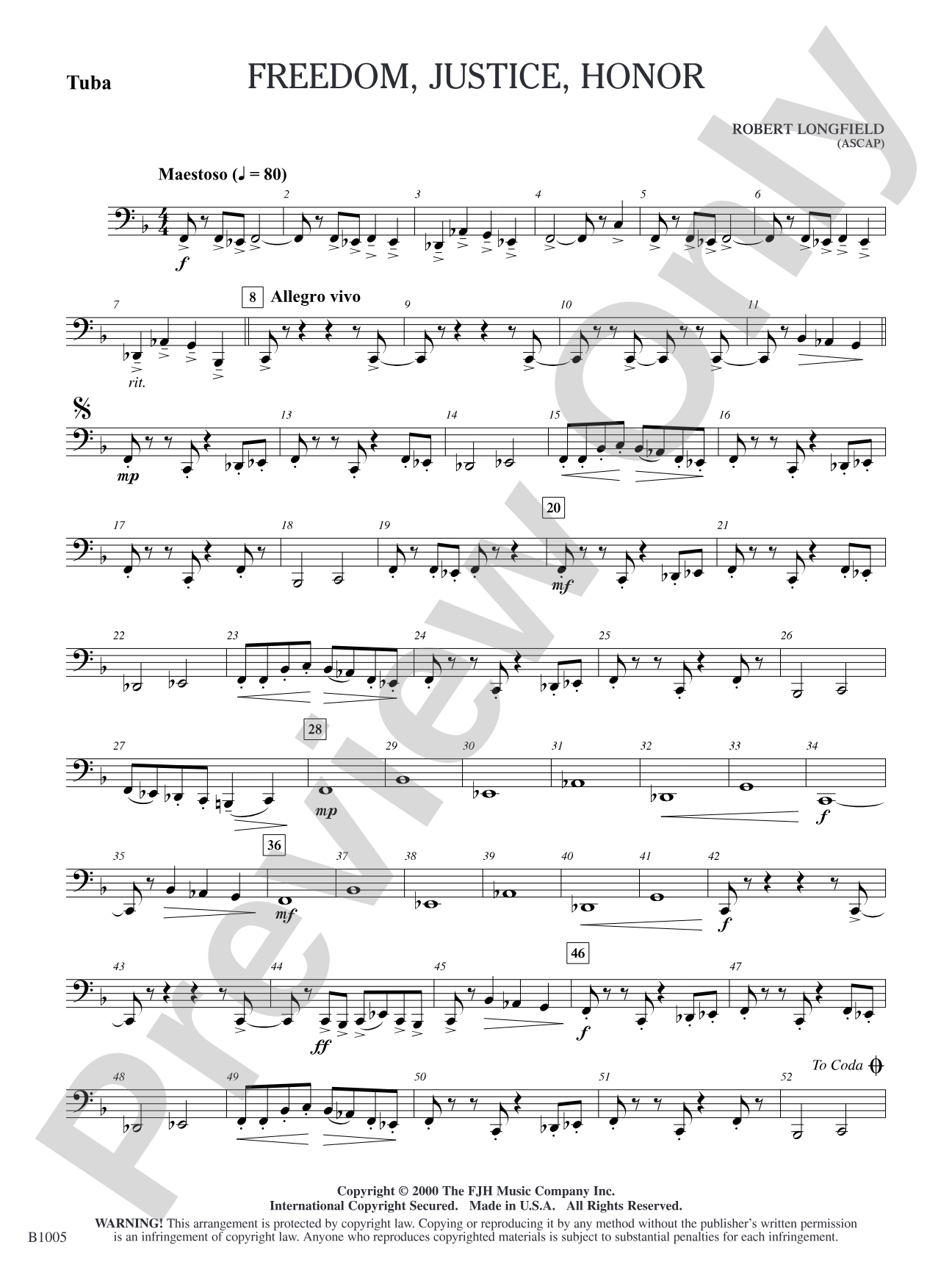 Freedom, Justice, Honor: Tuba