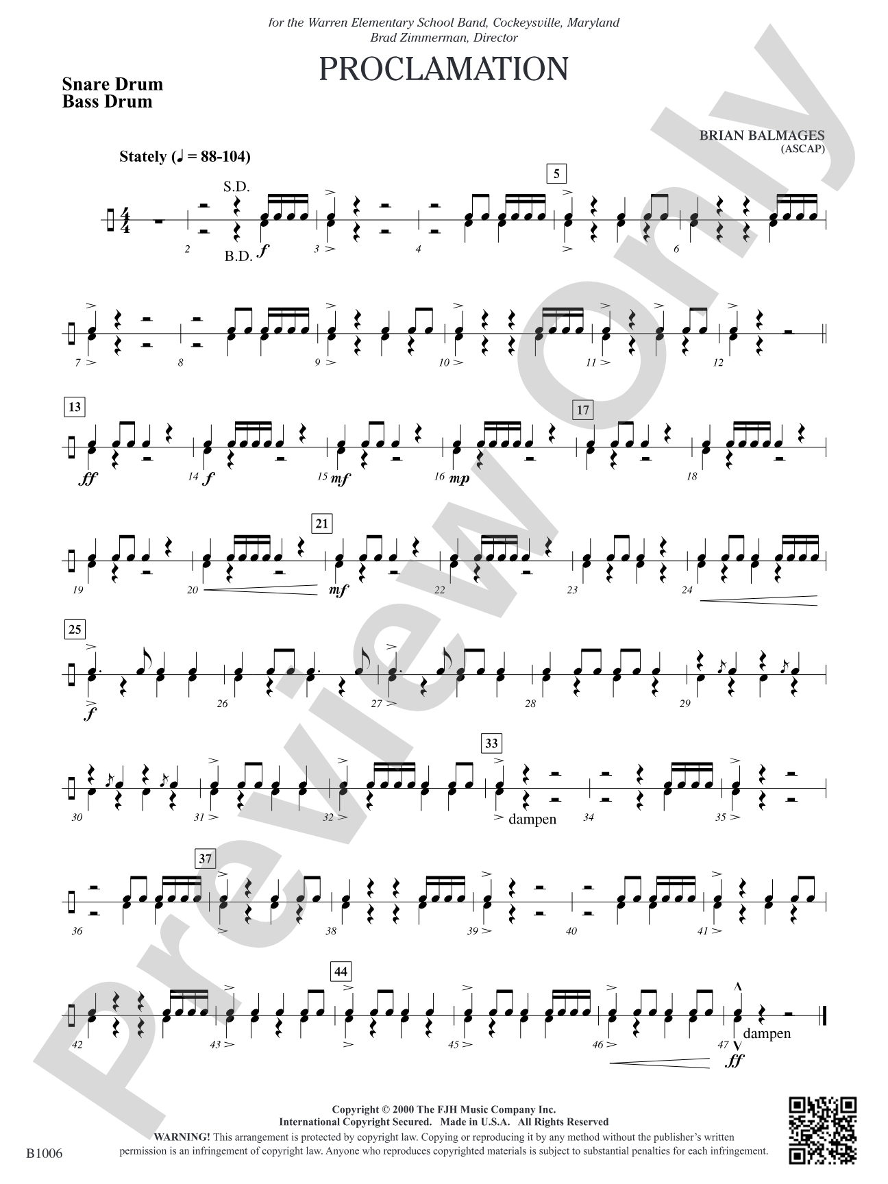 Proclamation: Snare Drum/Bass Drum