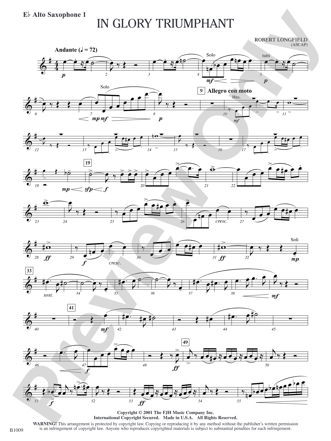 In Glory Triumphant: E-flat Alto Saxophone 1