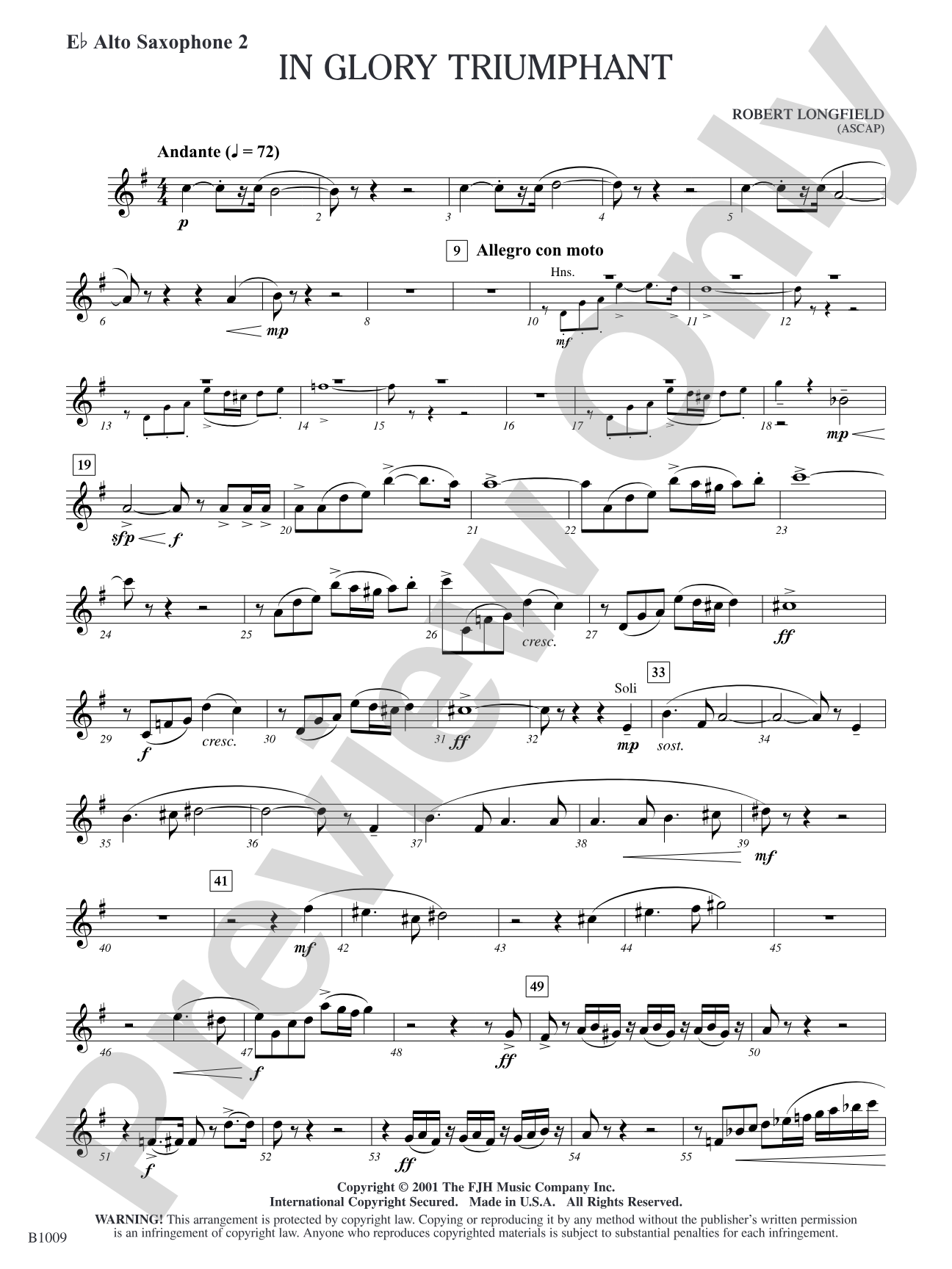 In Glory Triumphant: E-flat Alto Saxophone 2