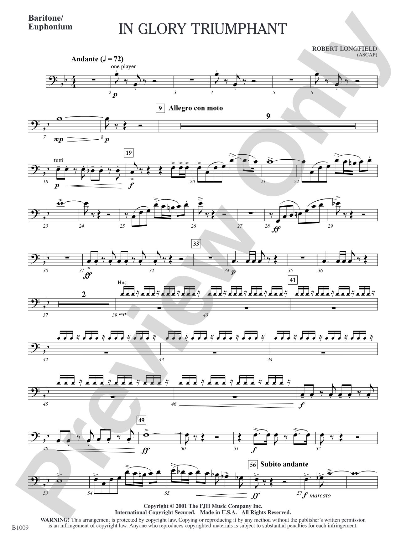 In Glory Triumphant: Baritone/Euphonium