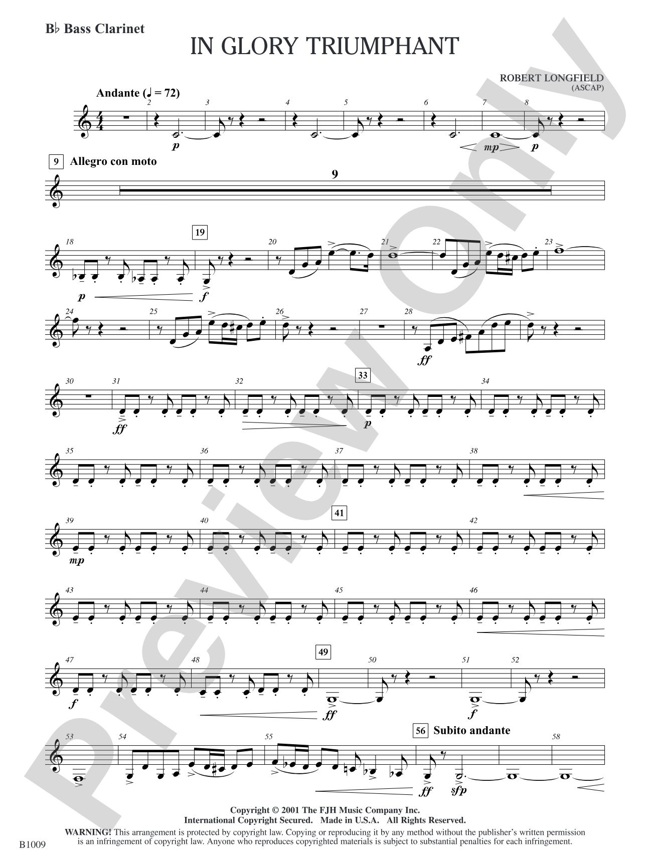 In Glory Triumphant: B-flat Bass Clarinet