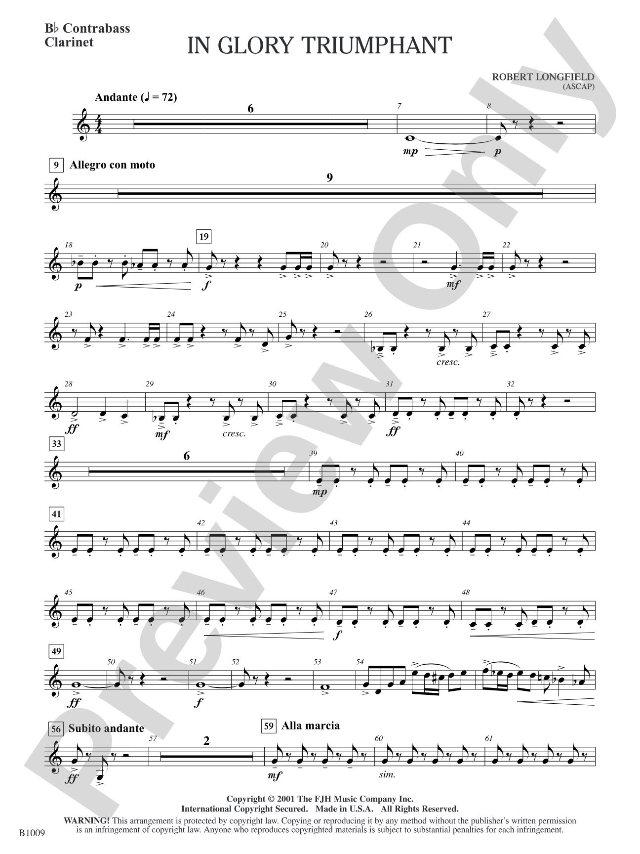 In Glory Triumphant: B-flat Contrabass Clarinet