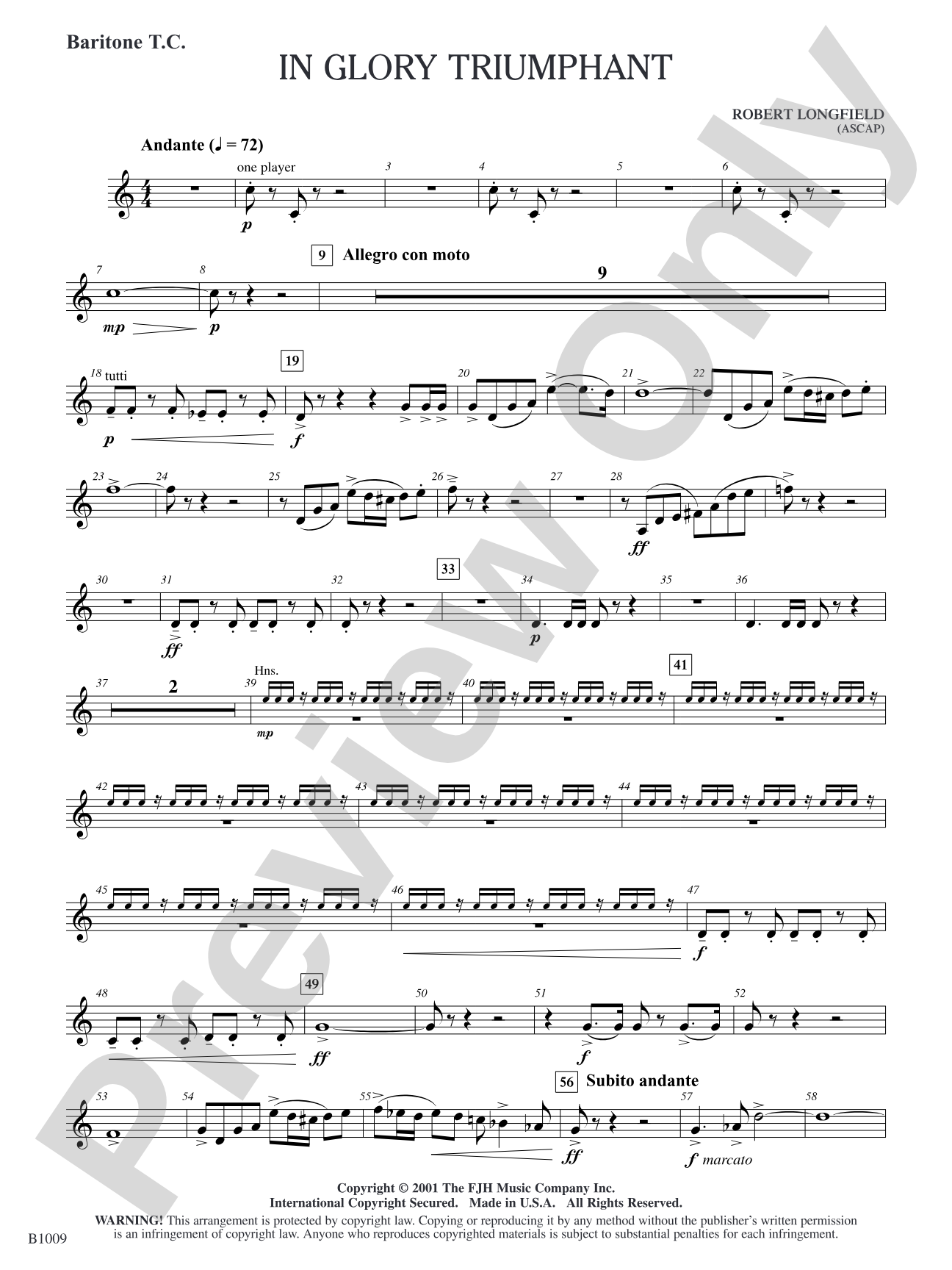 In Glory Triumphant: Baritone T.C.