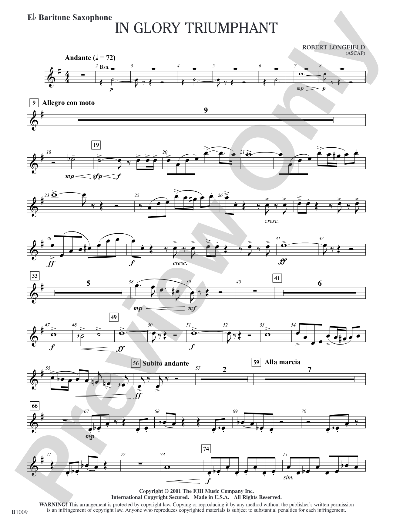 In Glory Triumphant: E-flat Baritone Saxophone