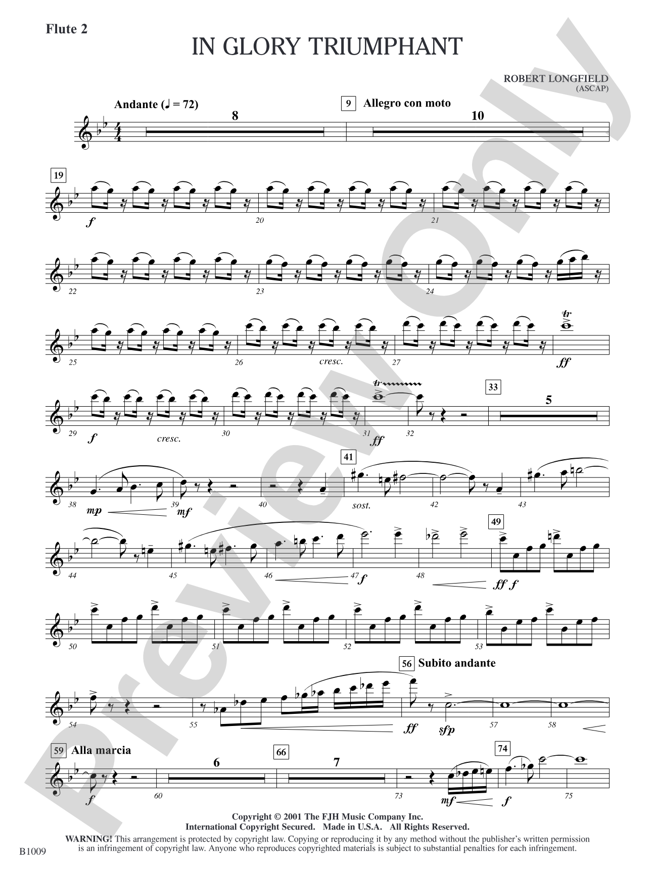In Glory Triumphant: Flute 2