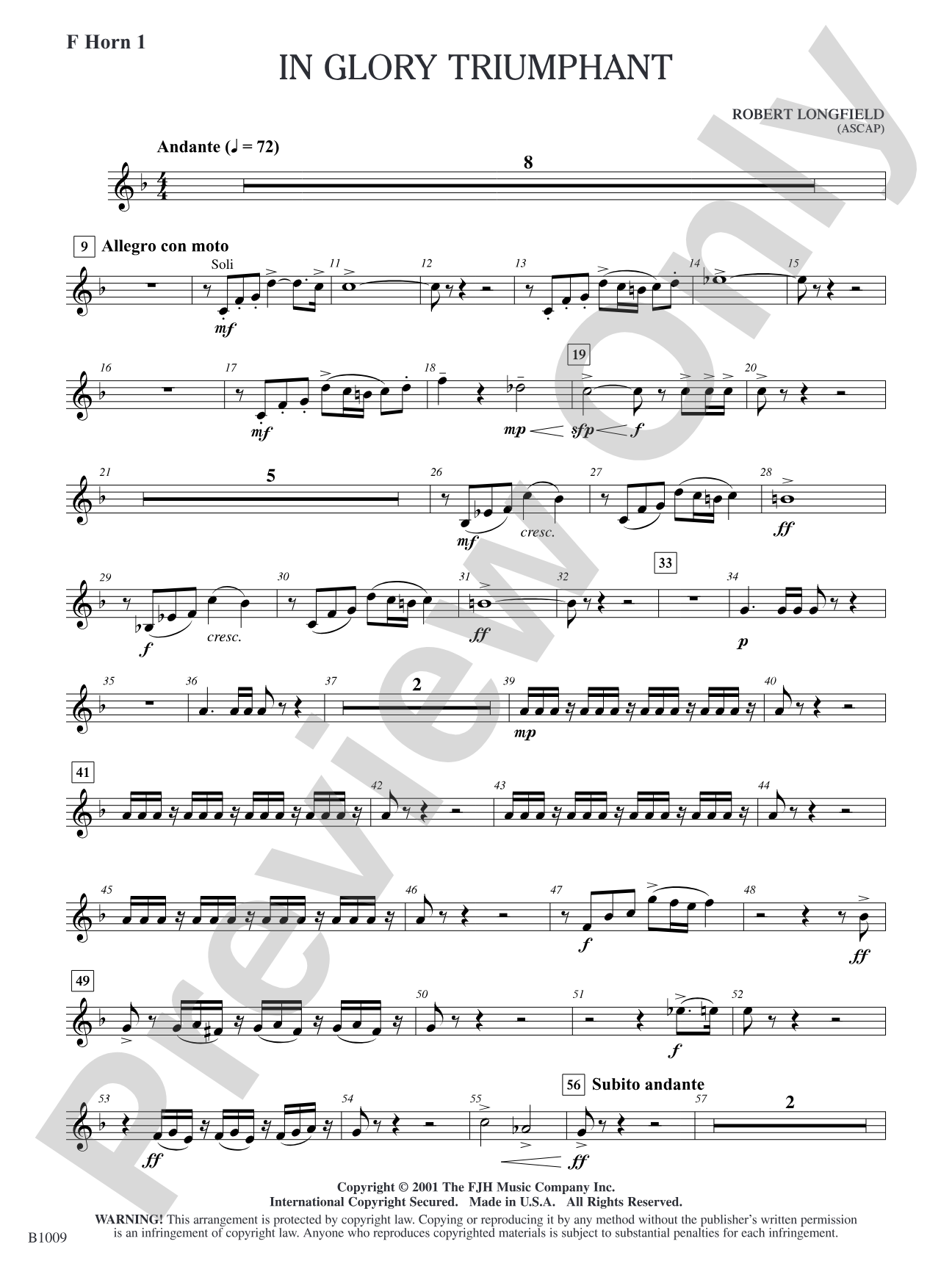 In Glory Triumphant: F Horn 1