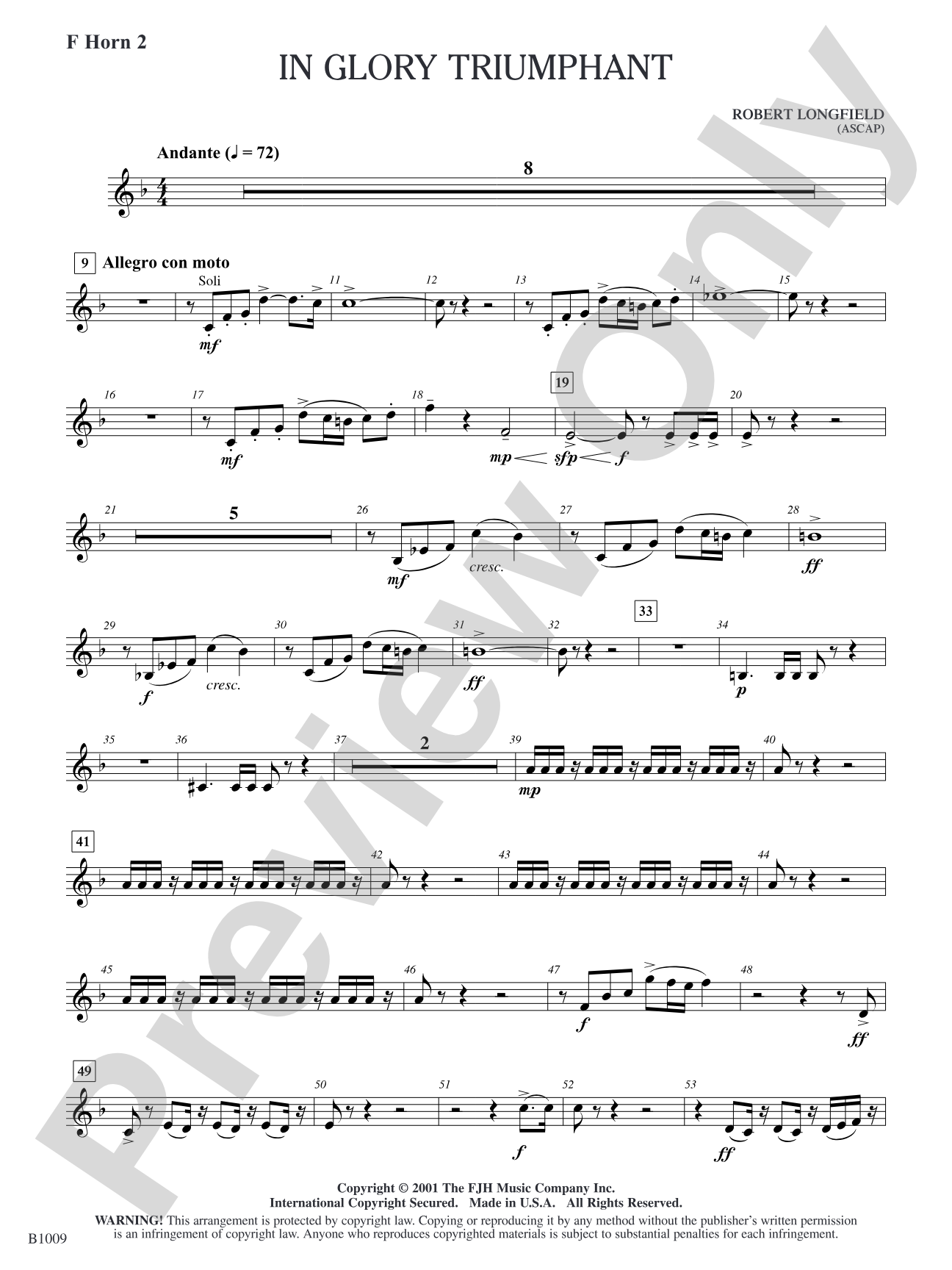 In Glory Triumphant: F Horn 2