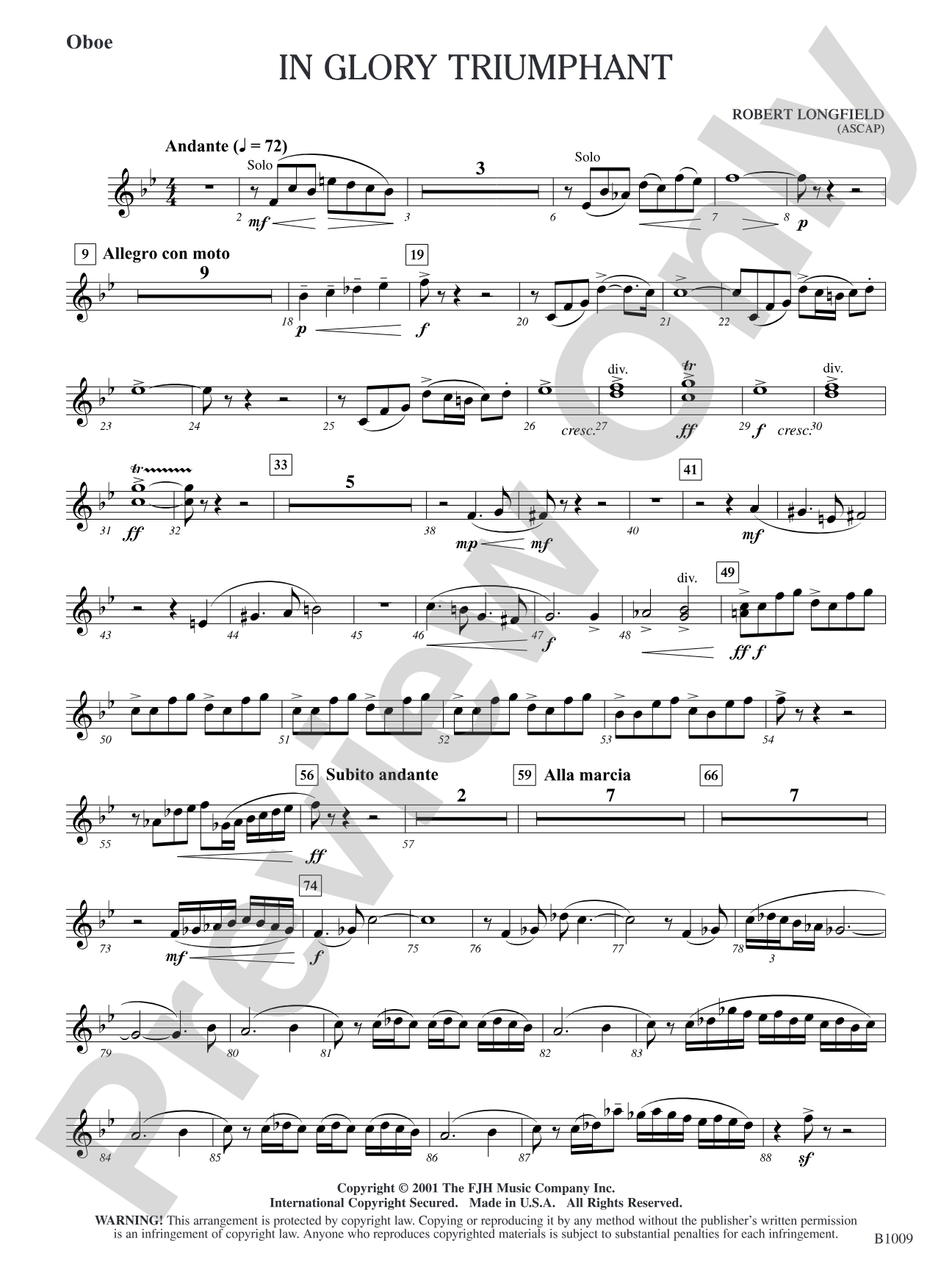In Glory Triumphant: Oboe